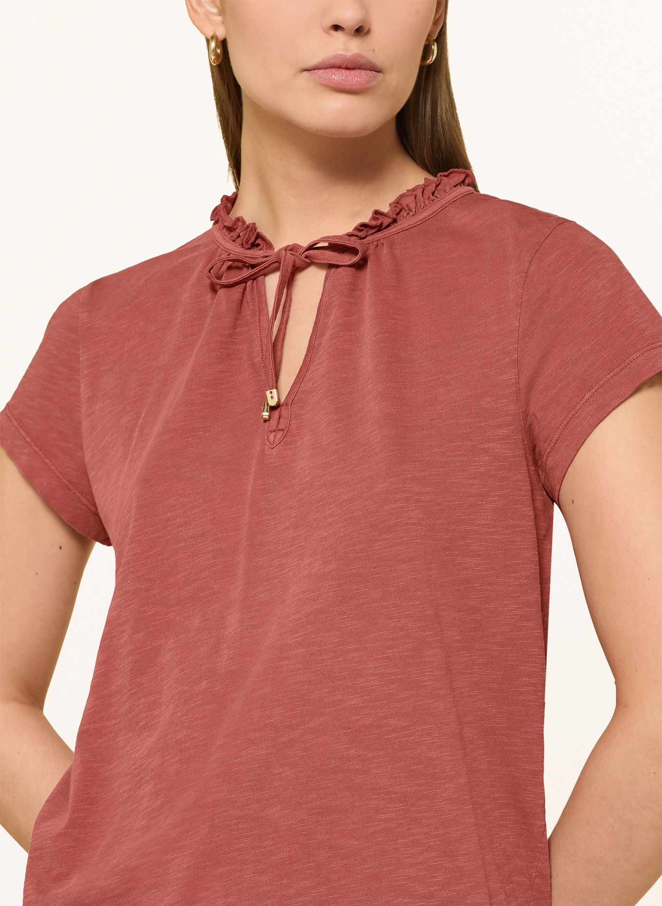 MOS MOSH T-Shirt MMANLY mit Rüschen: ROT