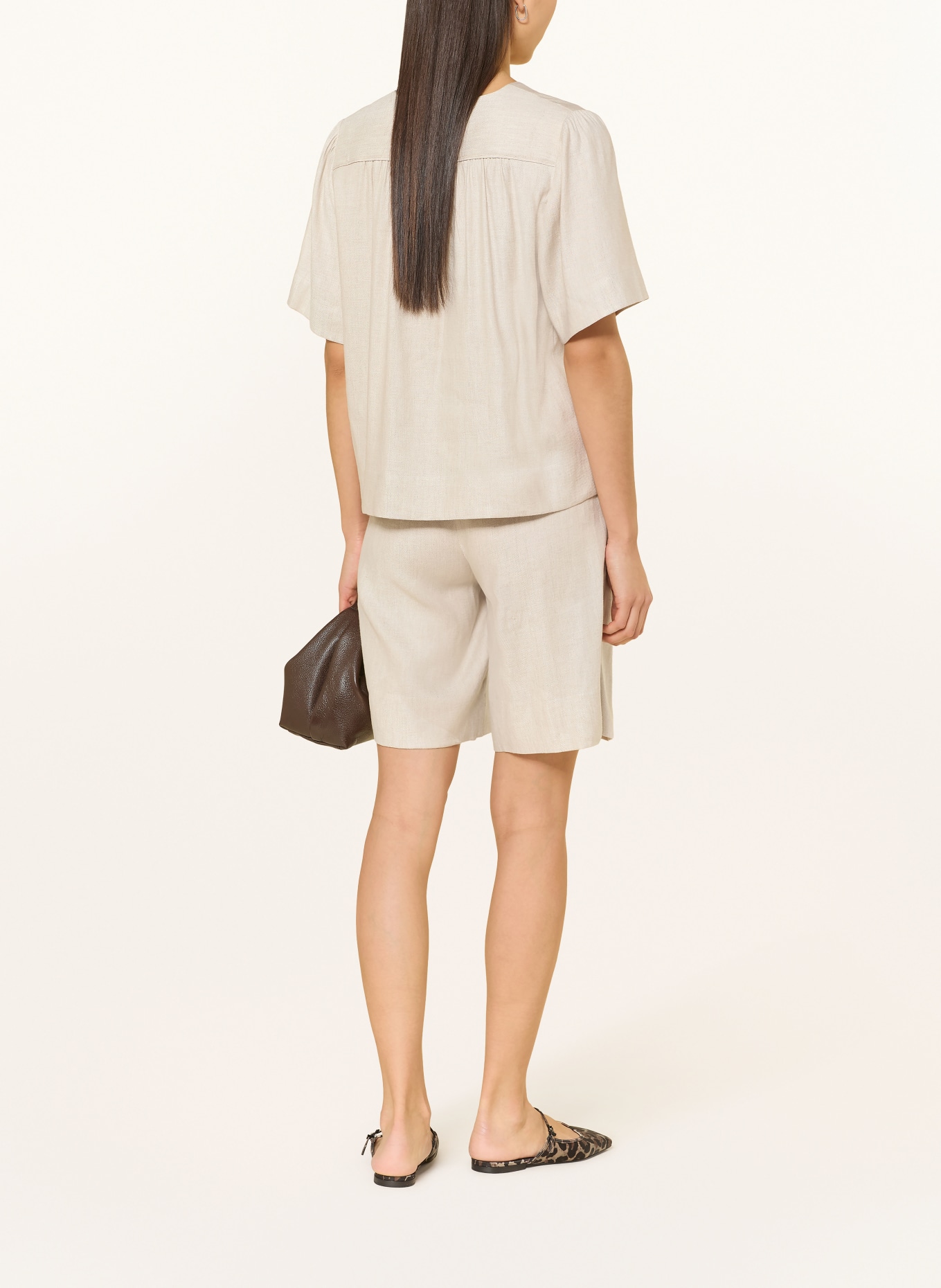 MOS MOSH Blusenshirt MMELIVA aus Leinen: HELLGRAU