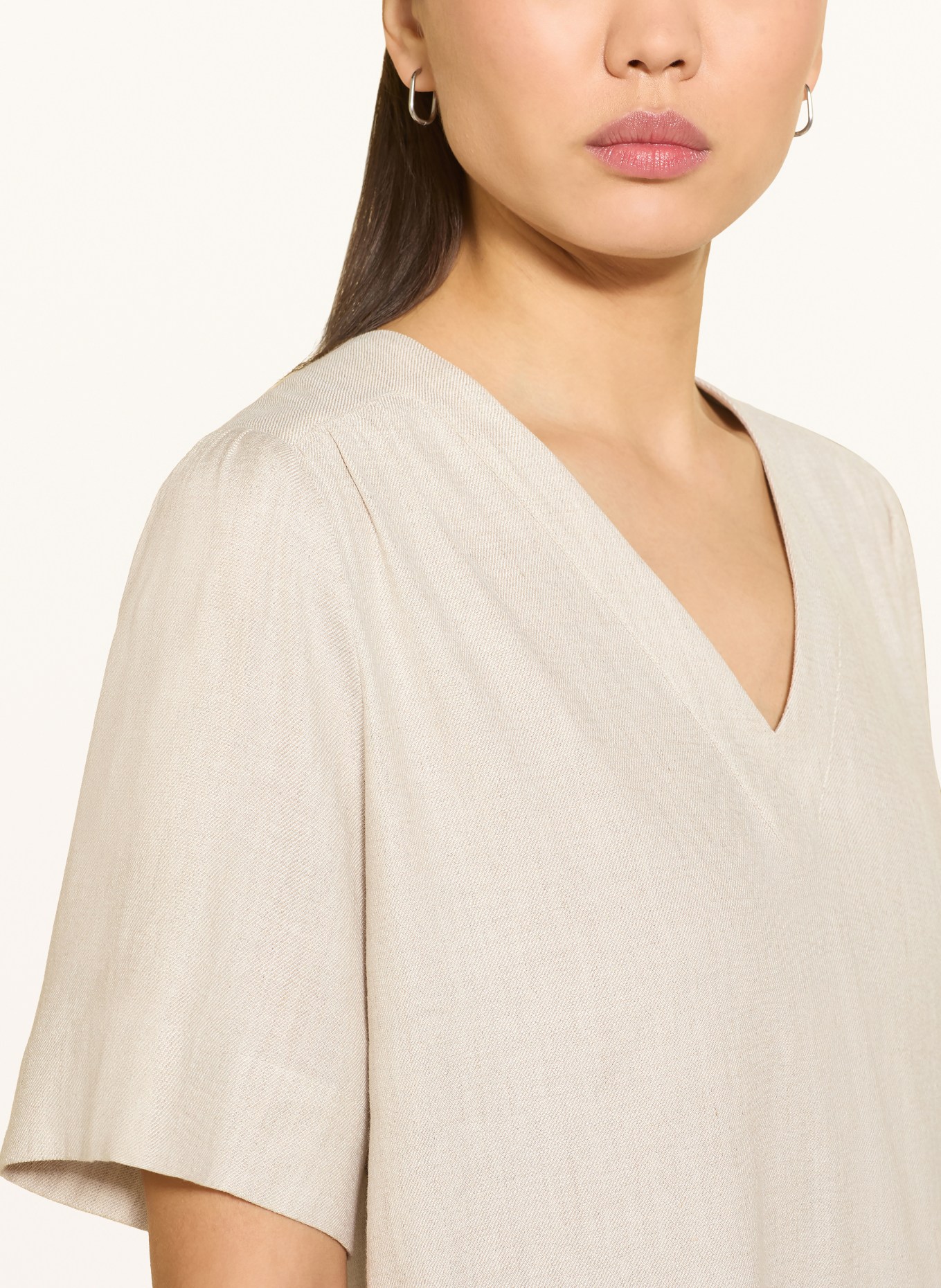 MOS MOSH Blusenshirt MMELIVA aus Leinen: HELLGRAU