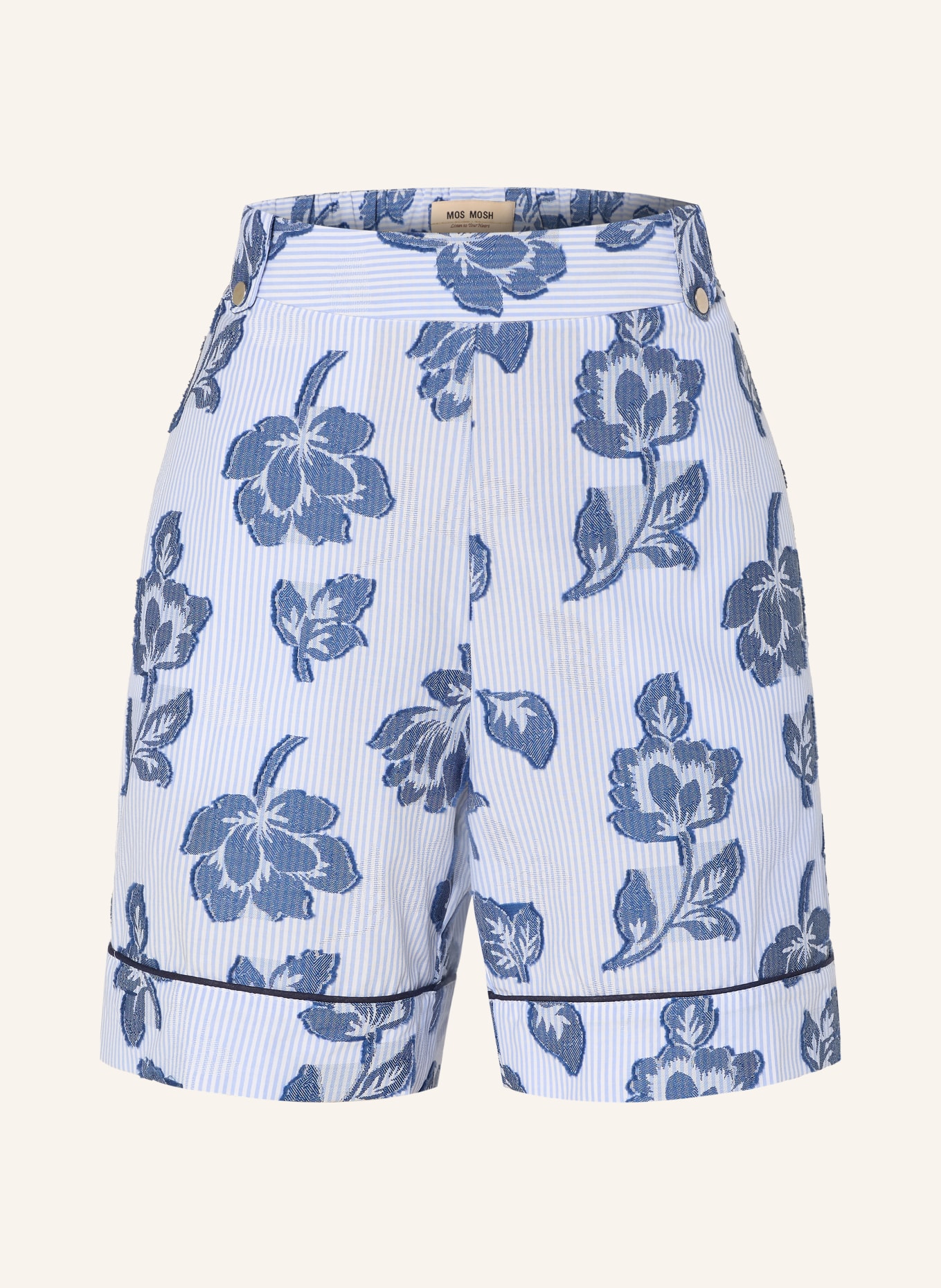 MOS MOSH Shorts MMOBZON STORK: HELLBLAU / DUNKELBLAU / WEISS