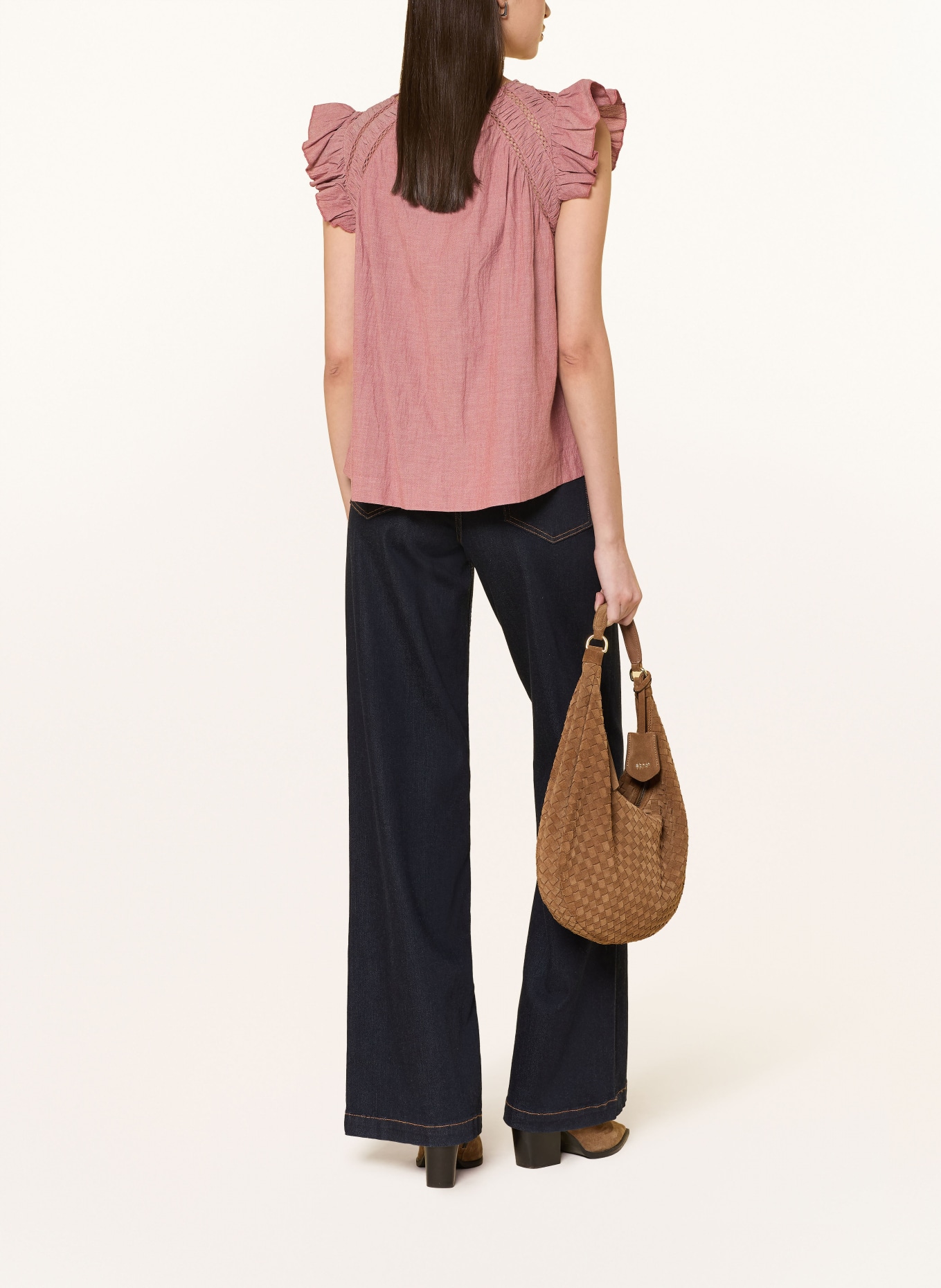 MOS MOSH Blusenshirt MMWODA mit Lochsitze und Rüschen: ALTROSA