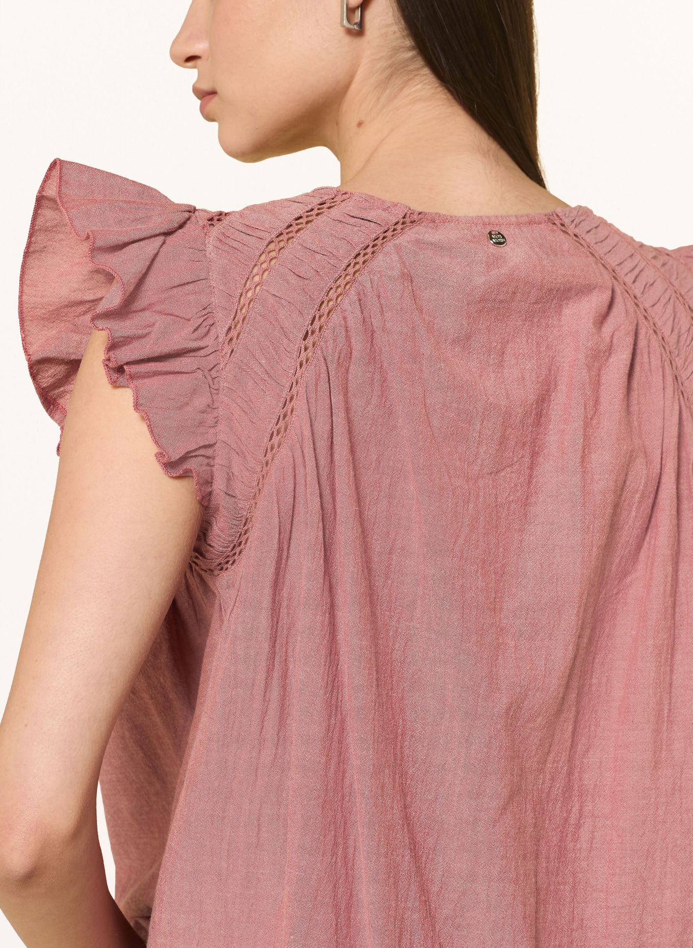 MOS MOSH Blusenshirt MMWODA mit Lochsitze und Rüschen: ALTROSA