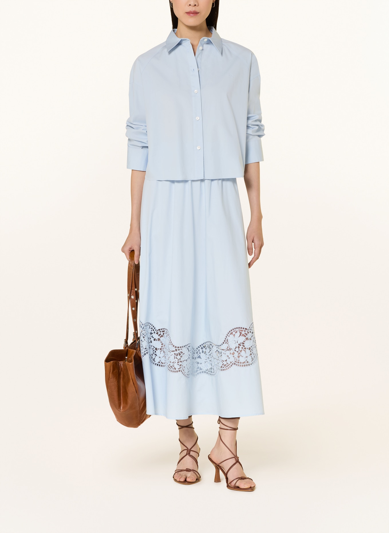 MOS MOSH MMREDU skirt with lace: LIGHT BLUE