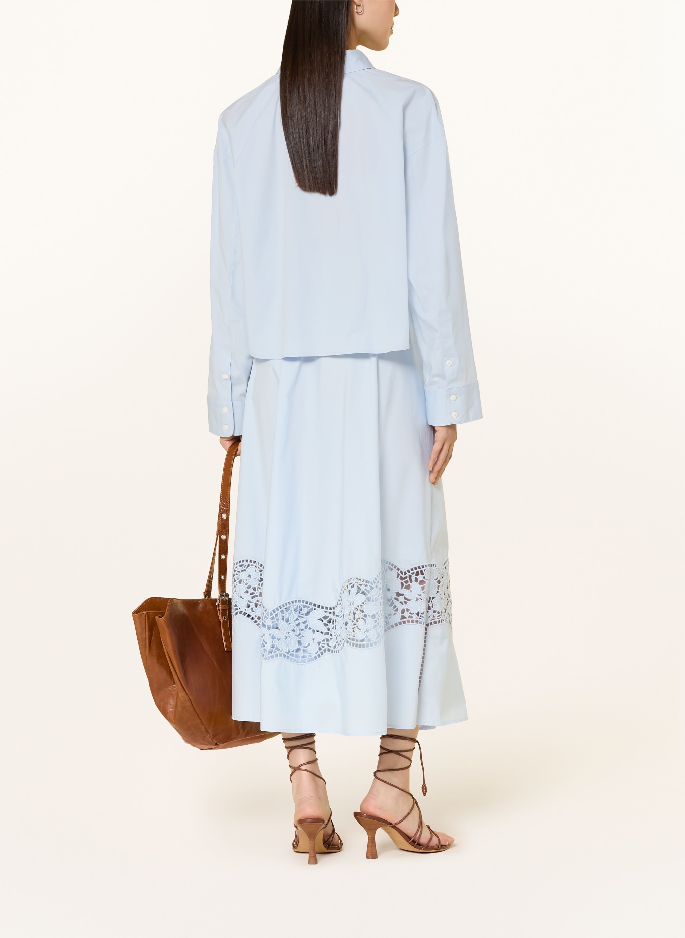 MOS MOSH MMREDU skirt with lace: LIGHT BLUE