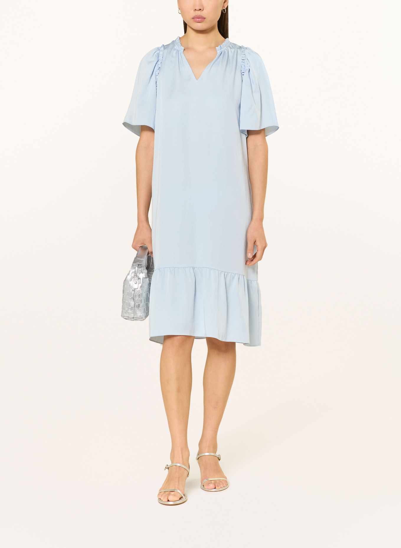 MOS MOSH Kleid MMAURA mit Rüschen: HELLBLAU