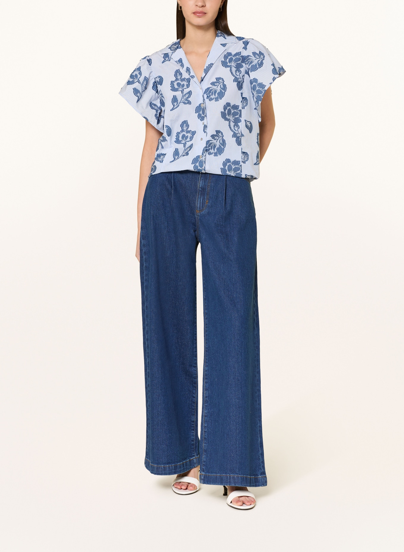 MOS MOSH MMOSCO blouse: BLUE / LIGHT BLUE / WHITE