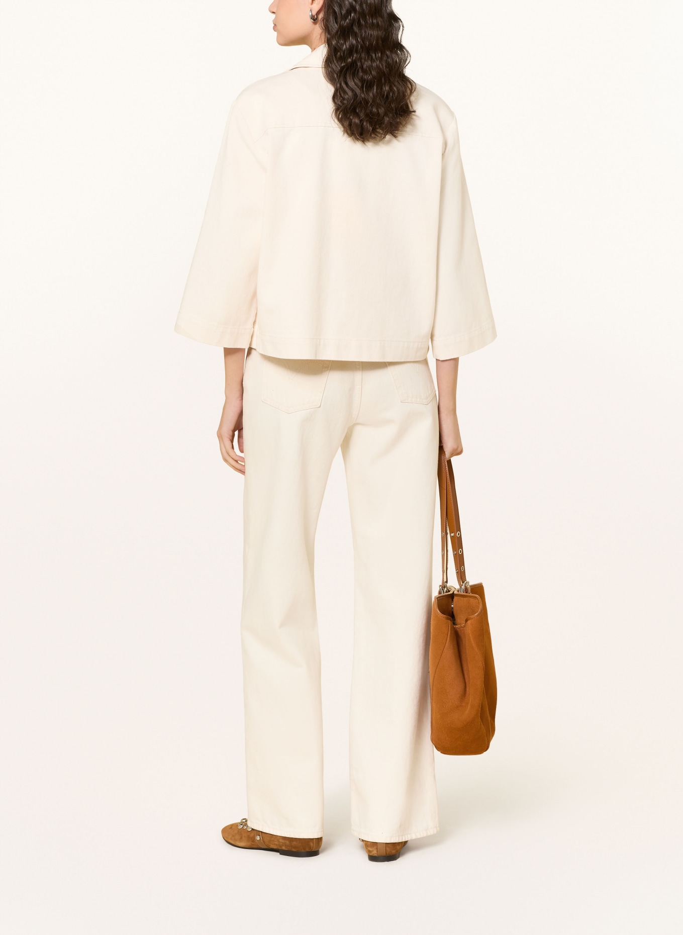 MOS MOSH Jeansjacke MMLULO mit 3/4-Arm: CREME / HELLROT / DUNKELROT