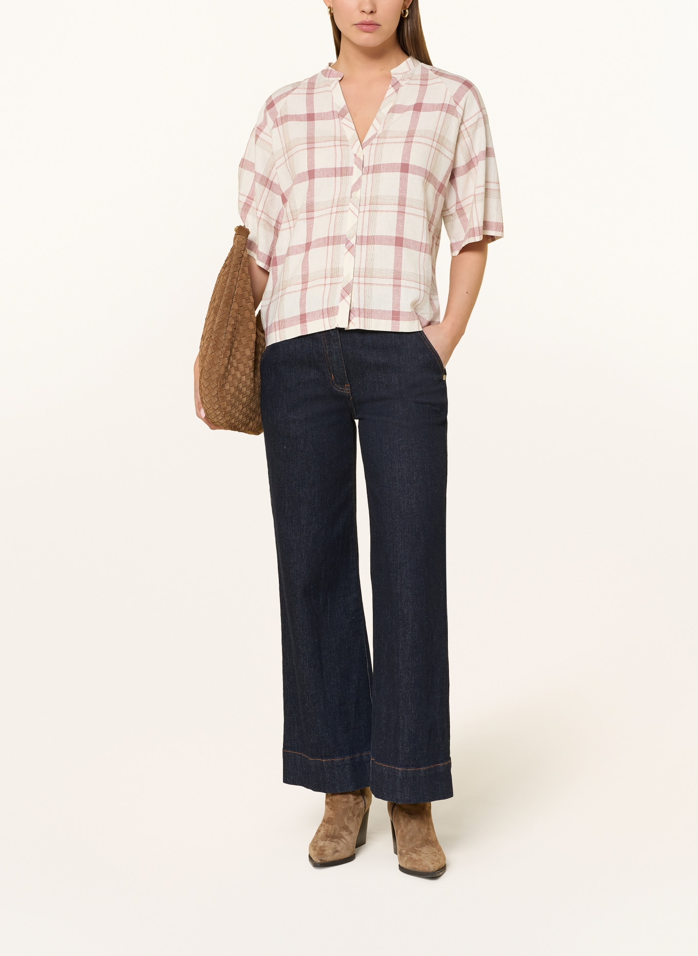 MOS MOSH Blusenshirt MMASSIA: DUNKELROT / ECRU