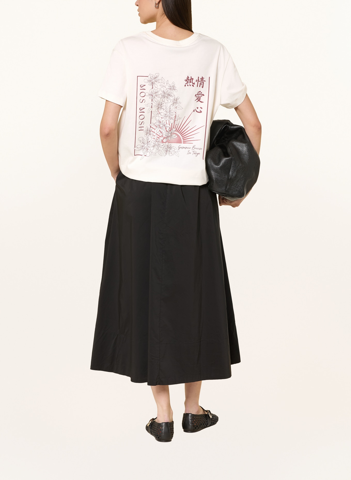 MOS MOSH T-Shirt MMSAIKO: ECRU / DUNKELROT