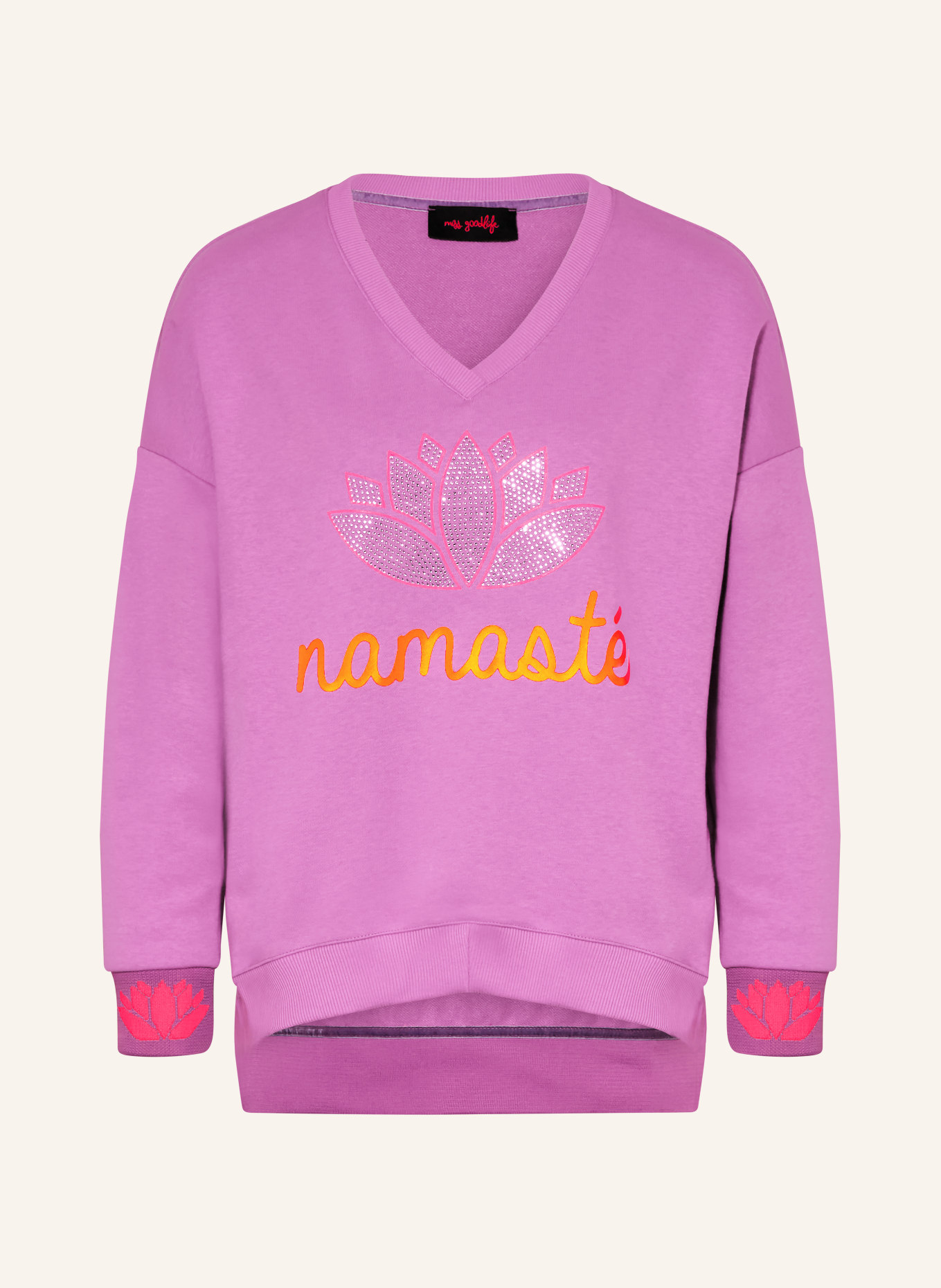 miss goodlife Oversized mikina s ozdobnými kamínky: RŮŽOVÁ / NEONOVĚ RŮŽOVÁ / NEONOVĚ ORANŽOVÁ