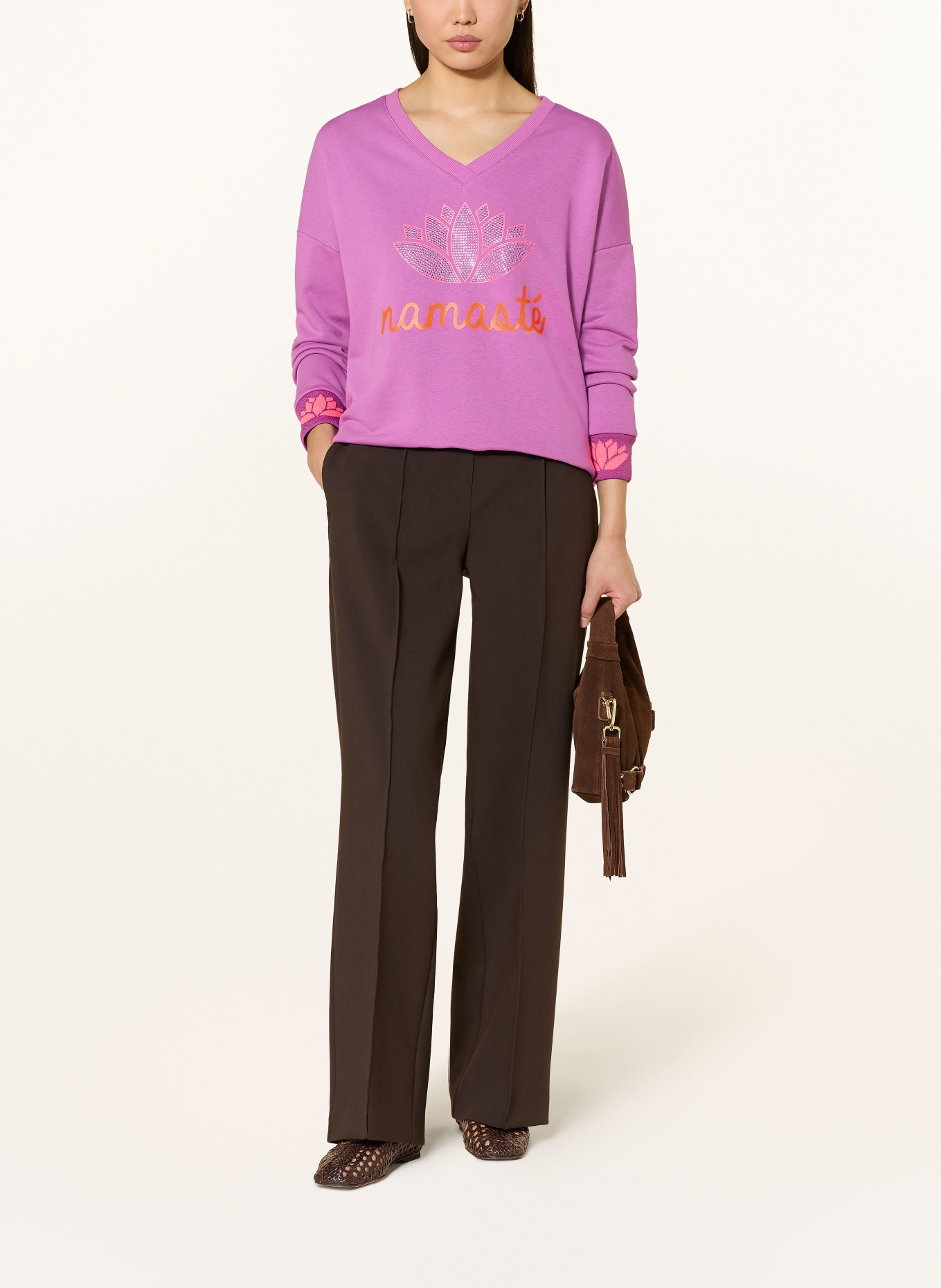 miss goodlife Oversized mikina s ozdobnými kamínky: RŮŽOVÁ / NEONOVĚ RŮŽOVÁ / NEONOVĚ ORANŽOVÁ