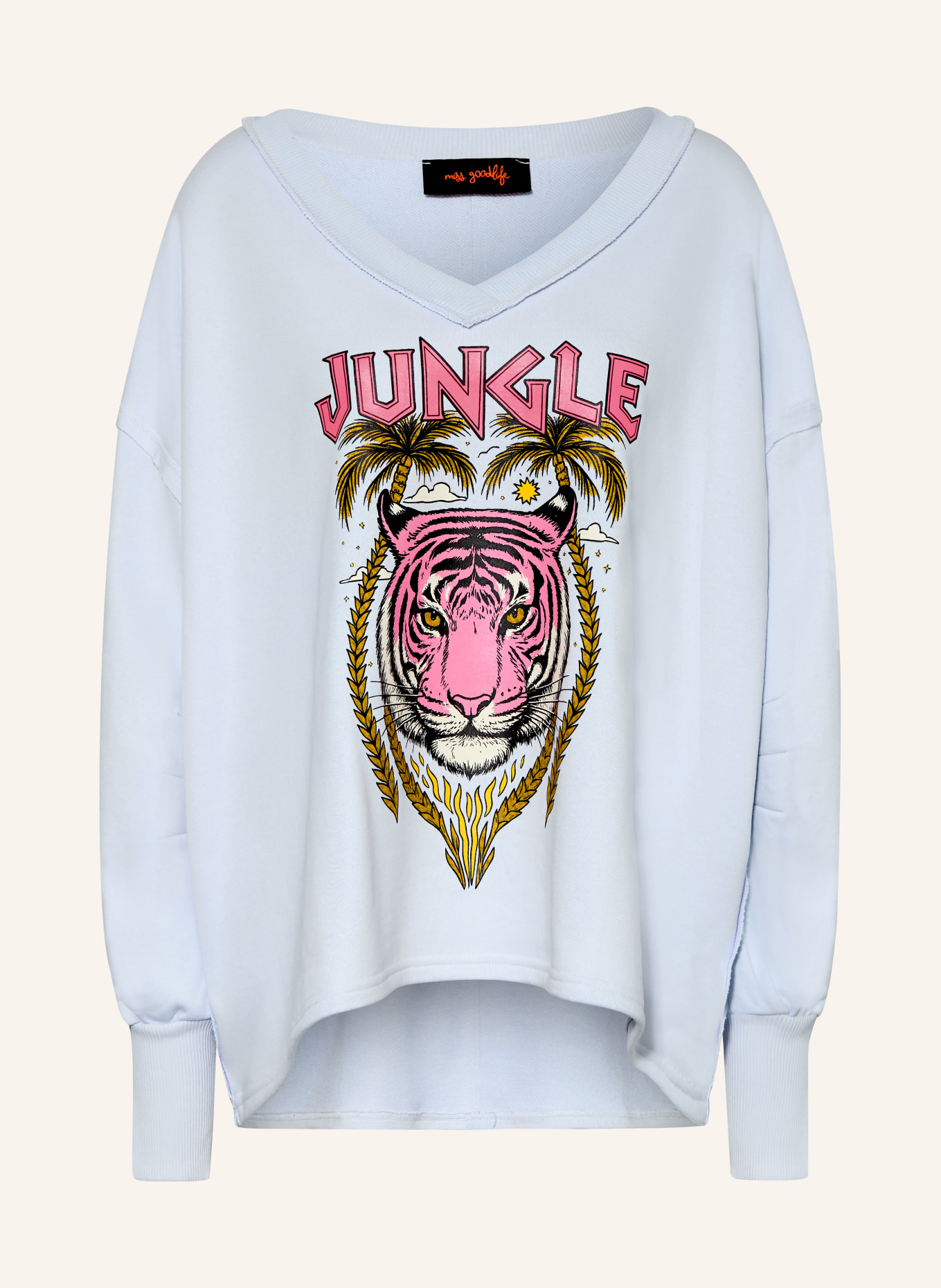 miss goodlife Oversized-Sweatshirt: HELLBLAU / PINK