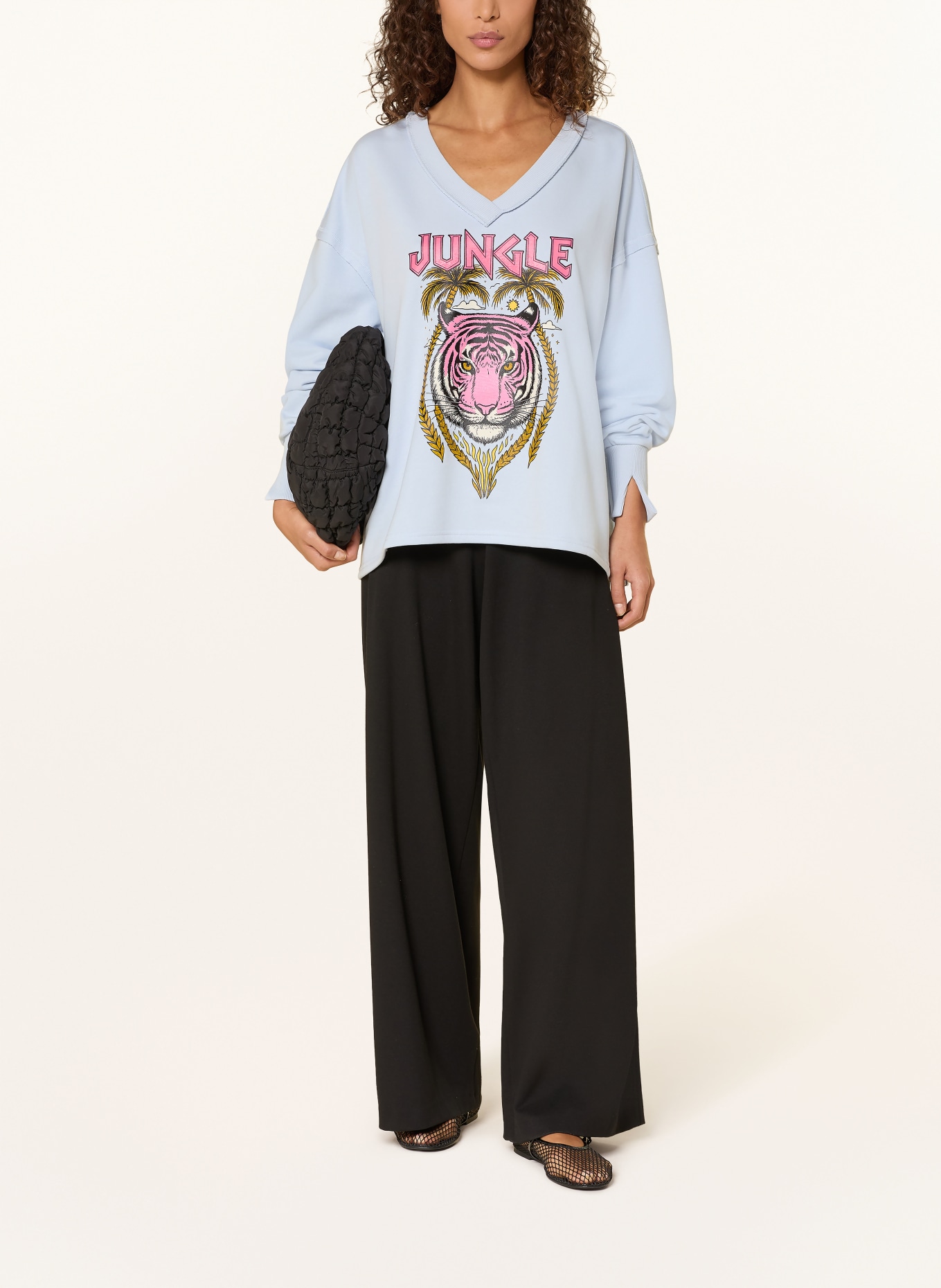 miss goodlife Oversized-Sweatshirt: HELLBLAU / PINK