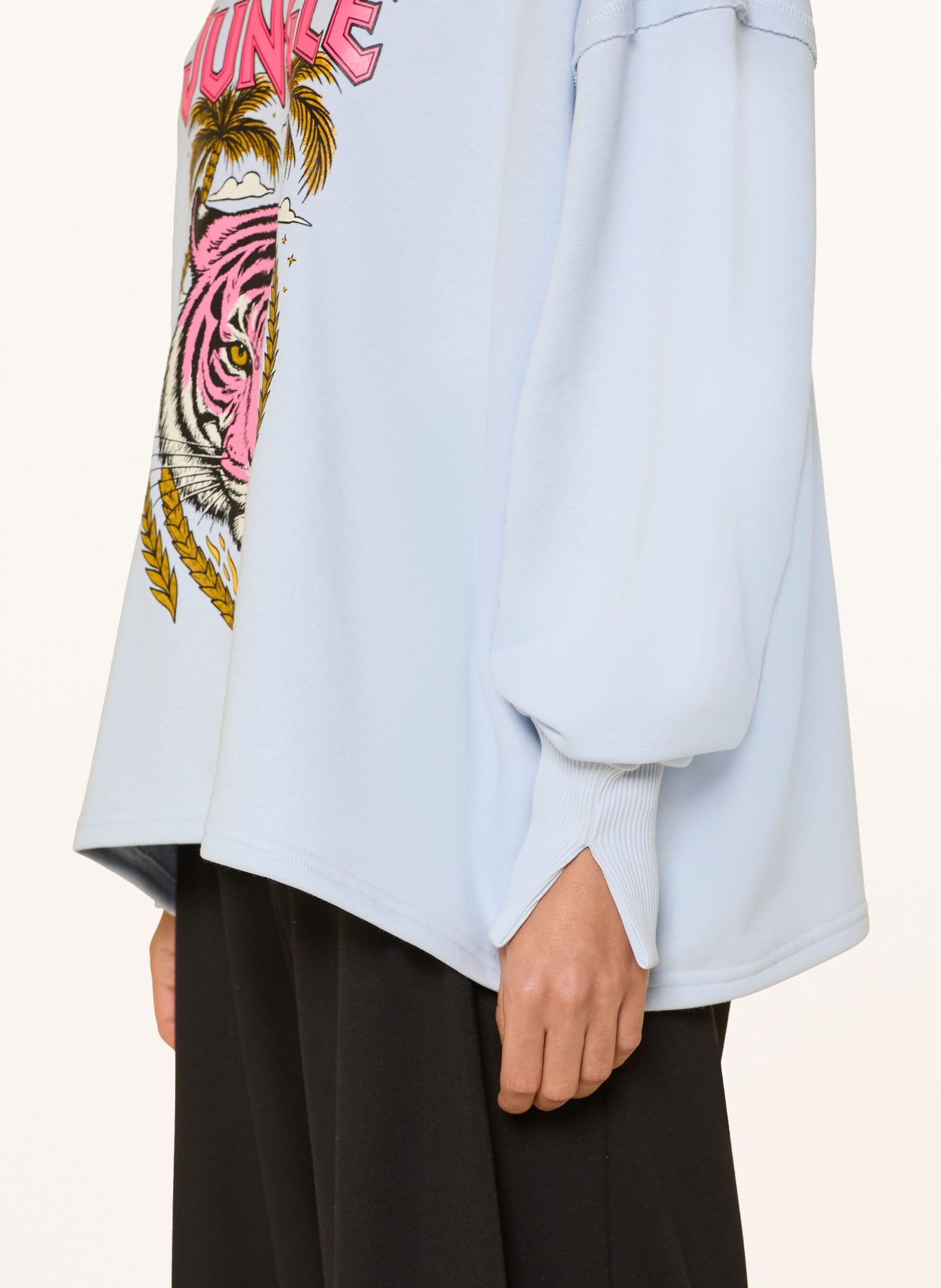 miss goodlife Oversized-Sweatshirt: HELLBLAU / PINK