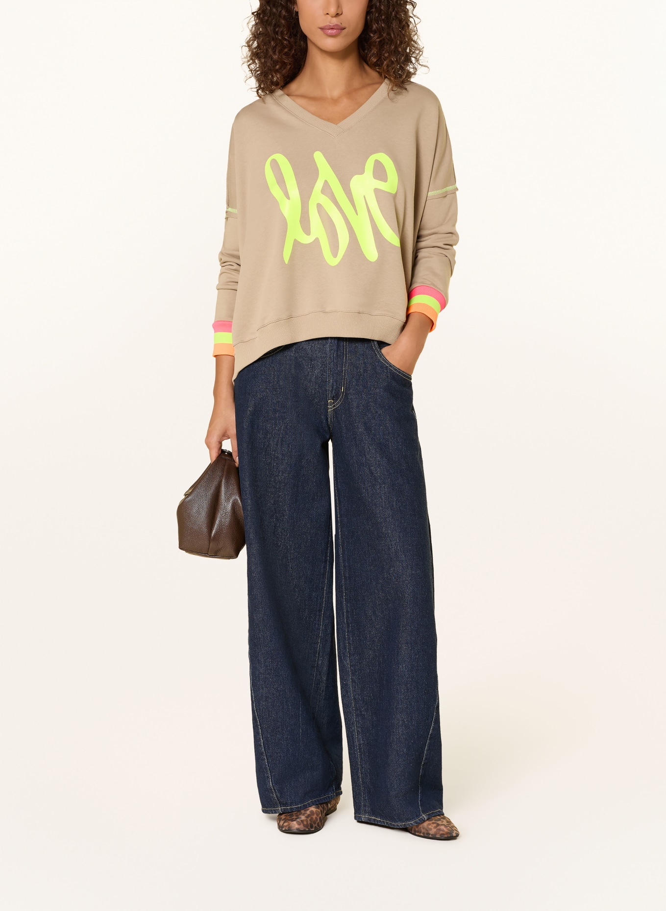 miss goodlife mikina: BÉŽOVÁ / NEONOVĚ ŽLUTÁ