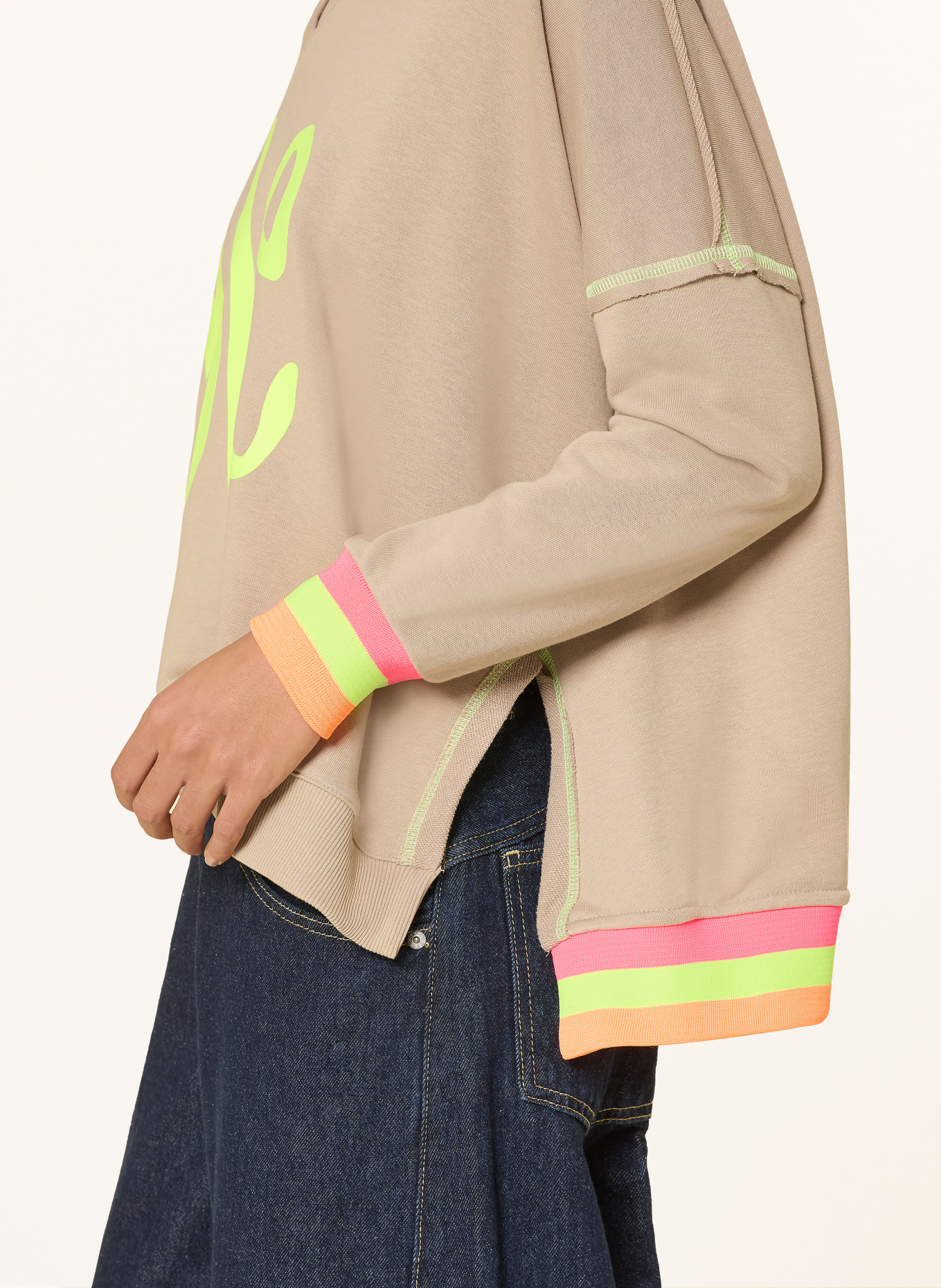 miss goodlife mikina: BÉŽOVÁ / NEONOVĚ ŽLUTÁ