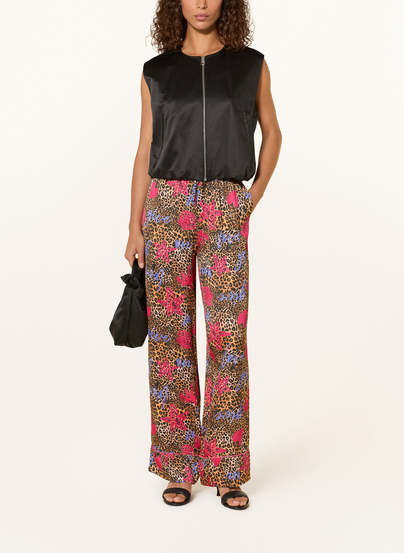 miss goodlife Spodnie Marlene z satyny: KONIAKOWY / MOCNORÓŻOWY / CZARNY