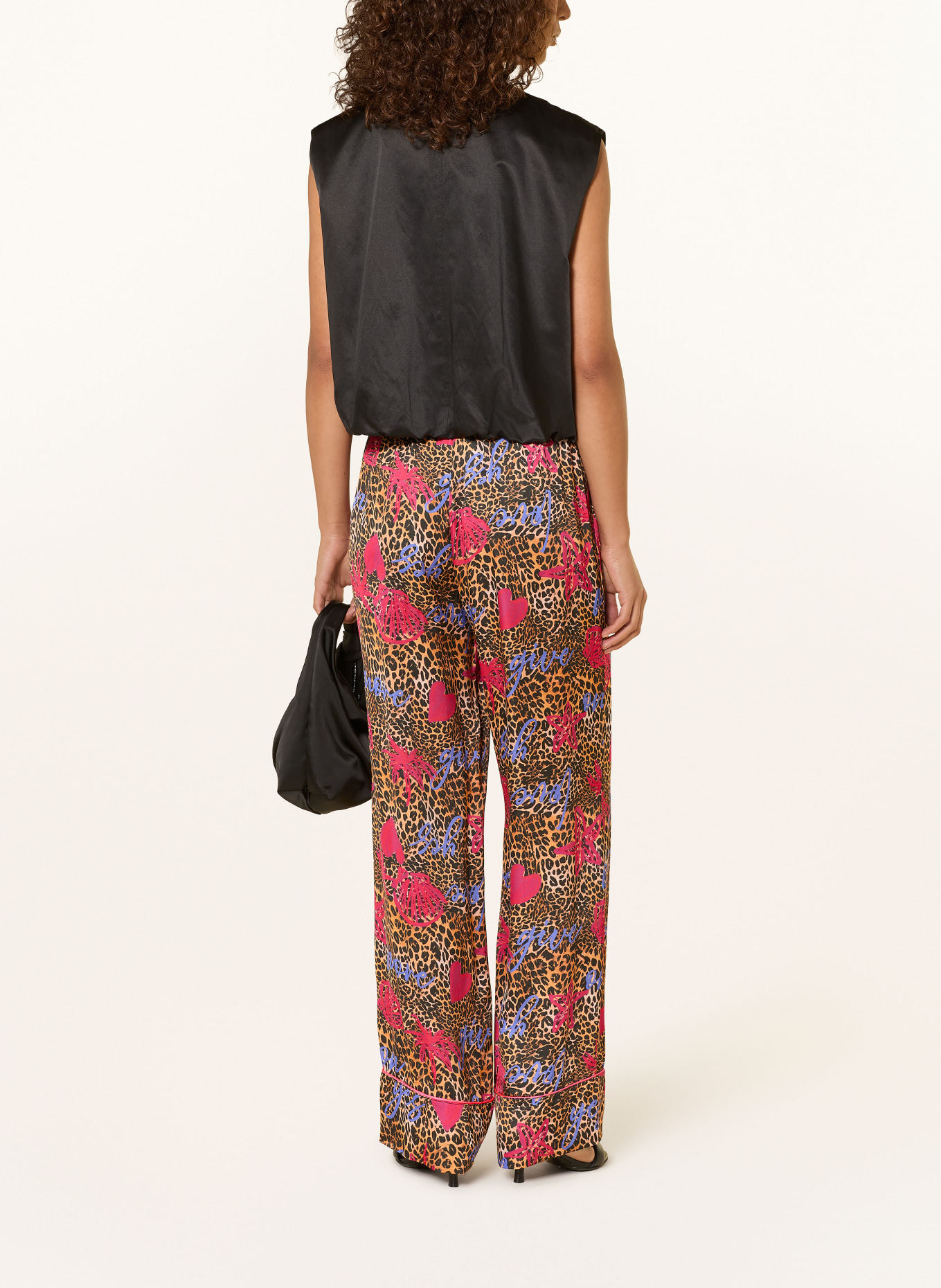 miss goodlife Spodnie Marlene z satyny: KONIAKOWY / MOCNORÓŻOWY / CZARNY