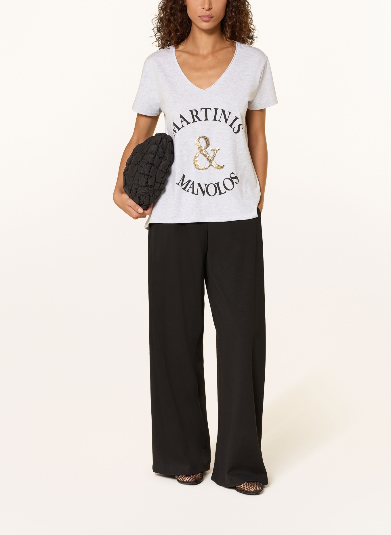 miss goodlife T-Shirt mit Pailletten: HELLGRAU