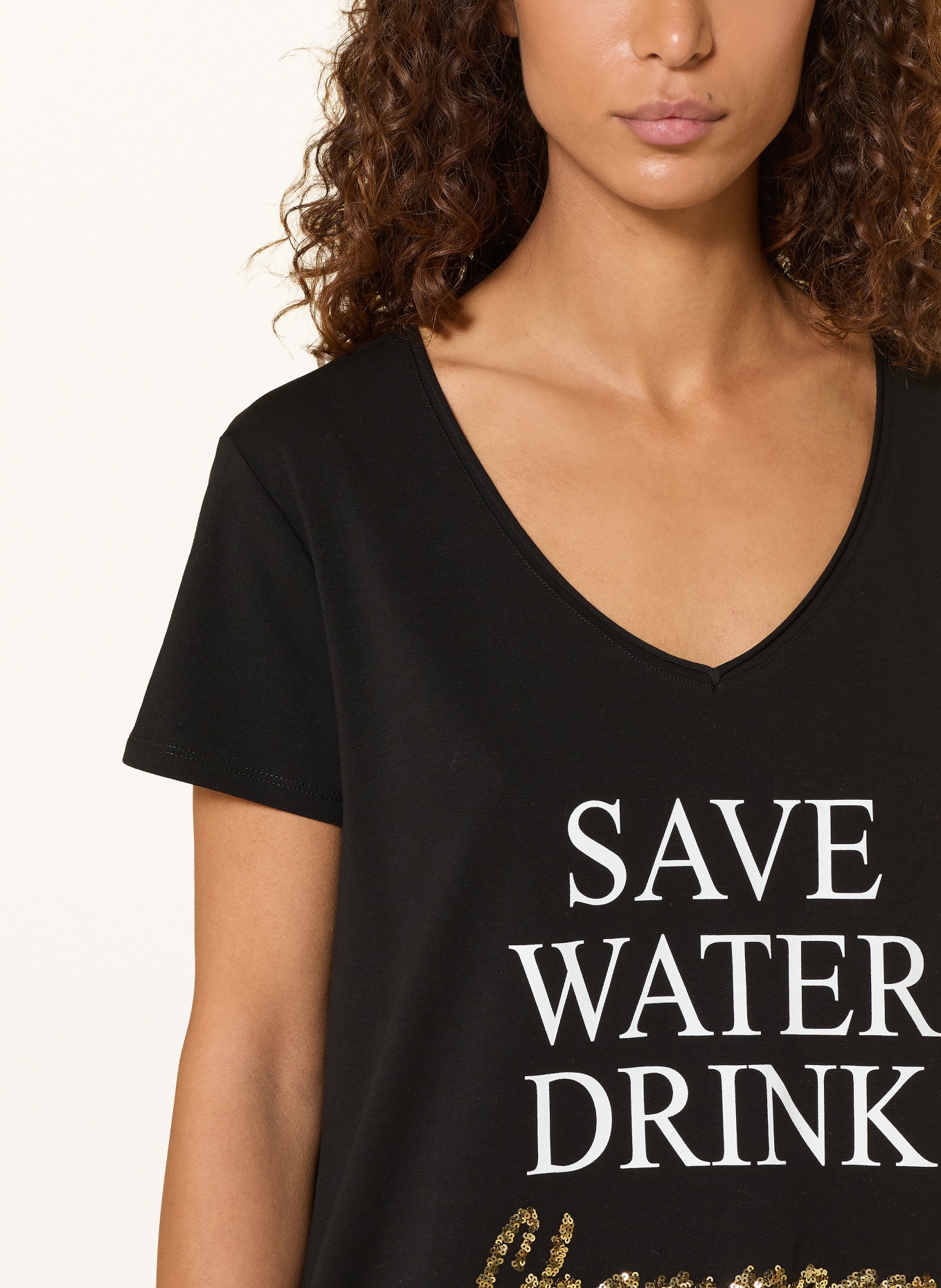 miss goodlife T-Shirt mit Pailletten: SCHWARZ