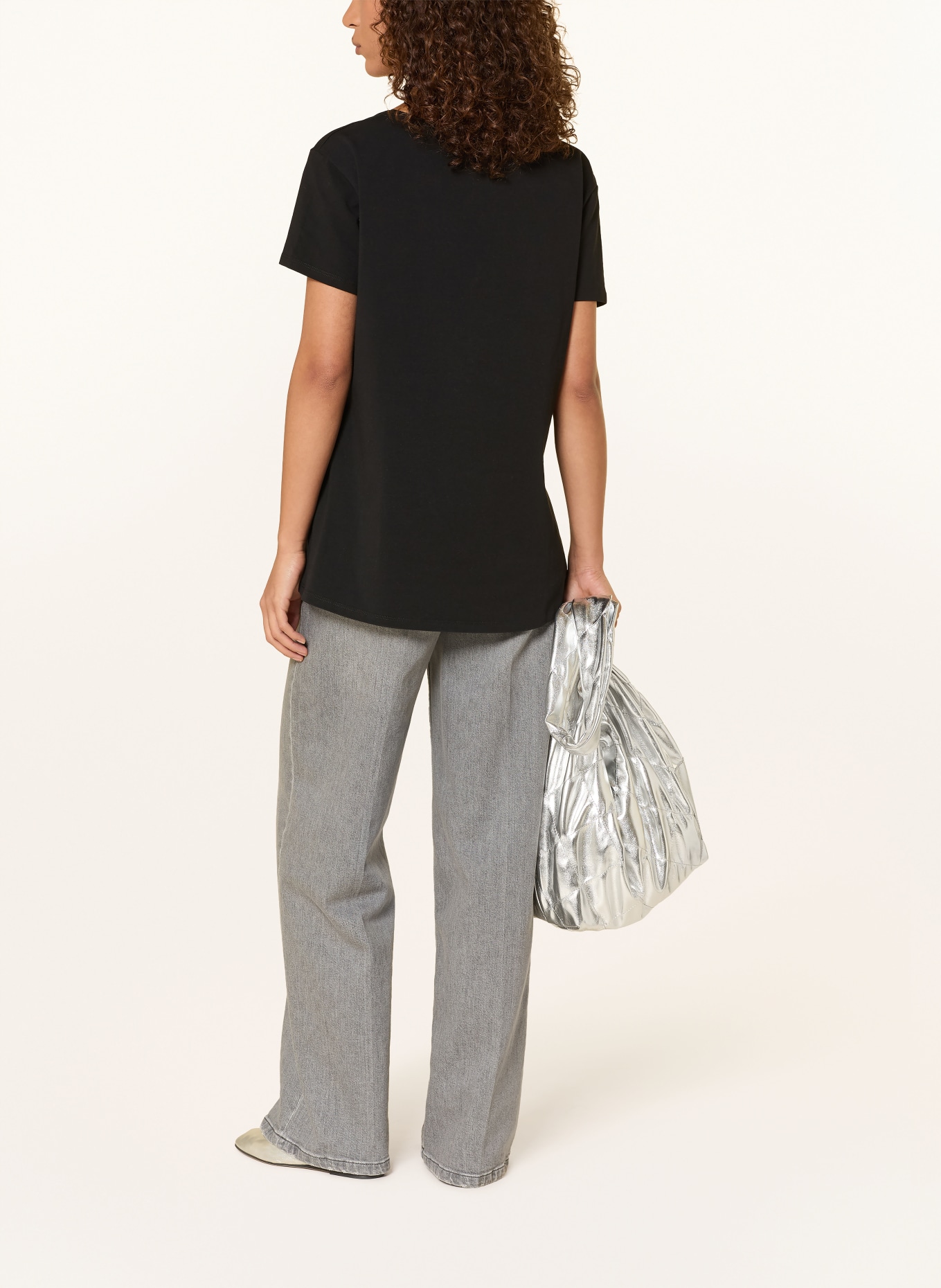 miss goodlife T-Shirt mit Schmucksteinen: SCHWARZ