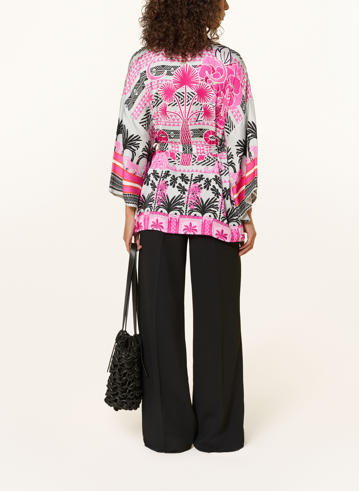 miss goodlife Saténové kimono: SVĚTLE ŠEDÁ / RŮŽOVÁ / RŮŽOVÁ