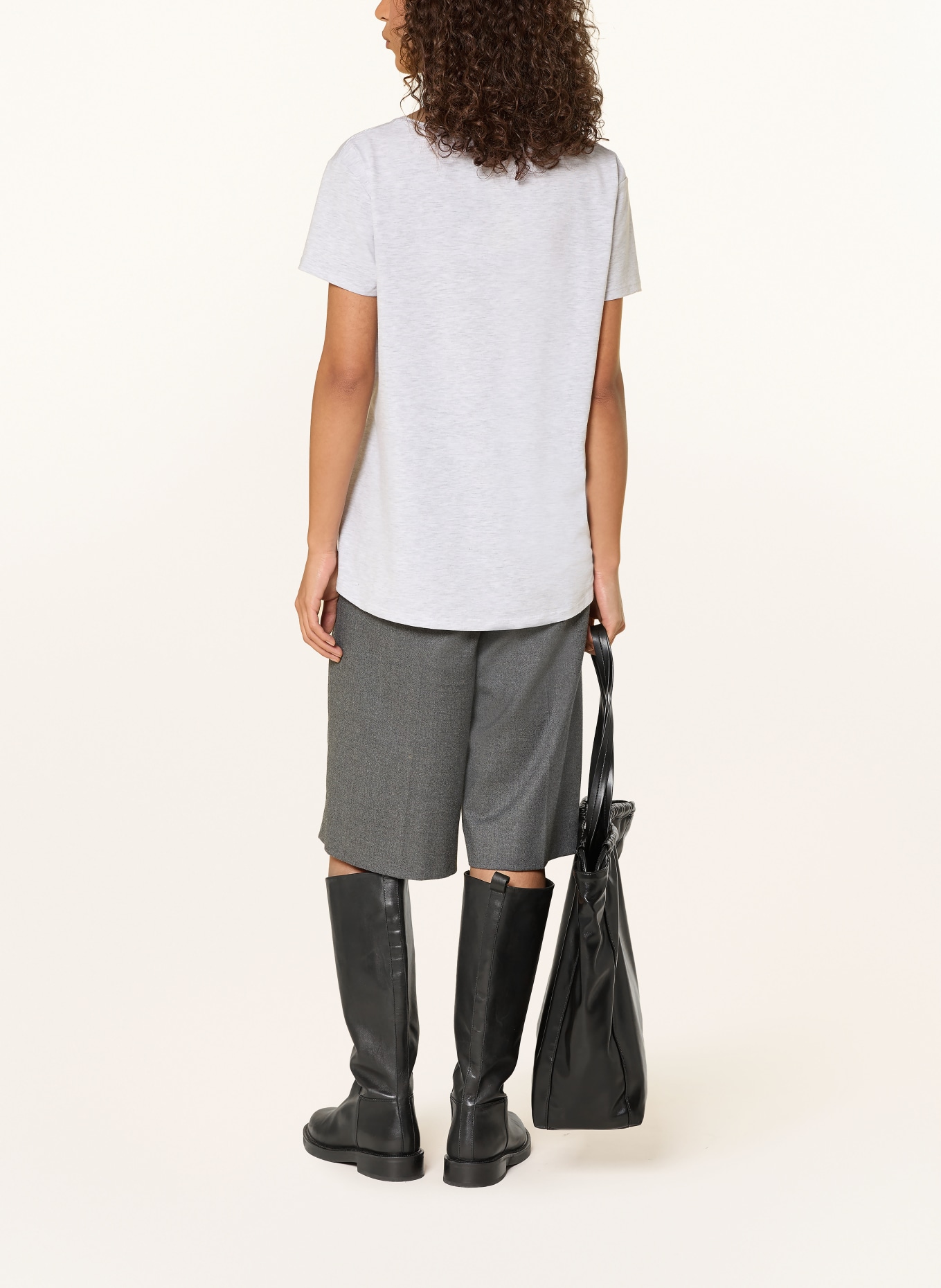 miss goodlife T-shirt with gemstones: LIGHT GRAY