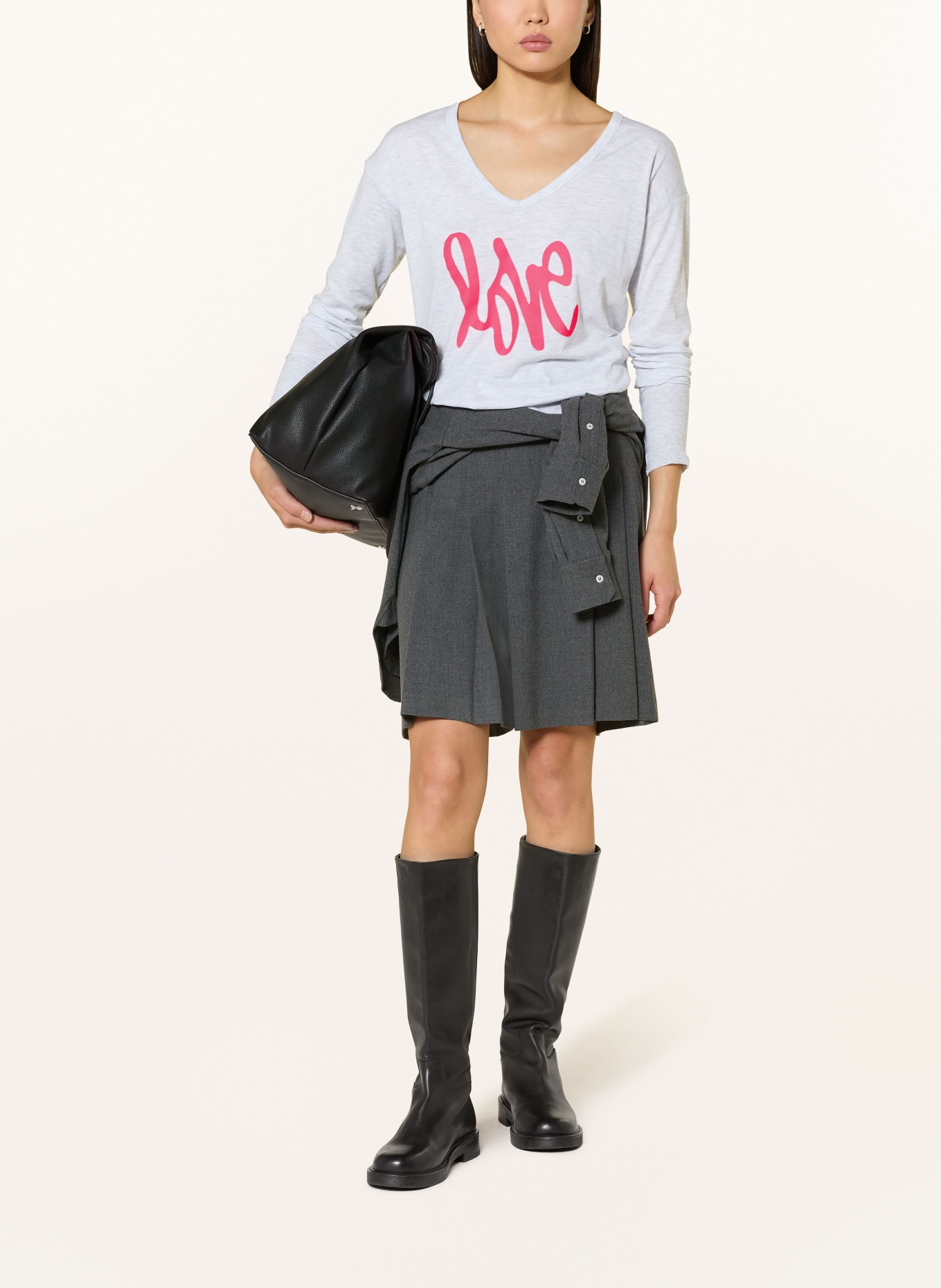 miss goodlife Koszulka z długim rękawem: JASNOCZARY / JASKRAWY MOCNORÓŻOWY