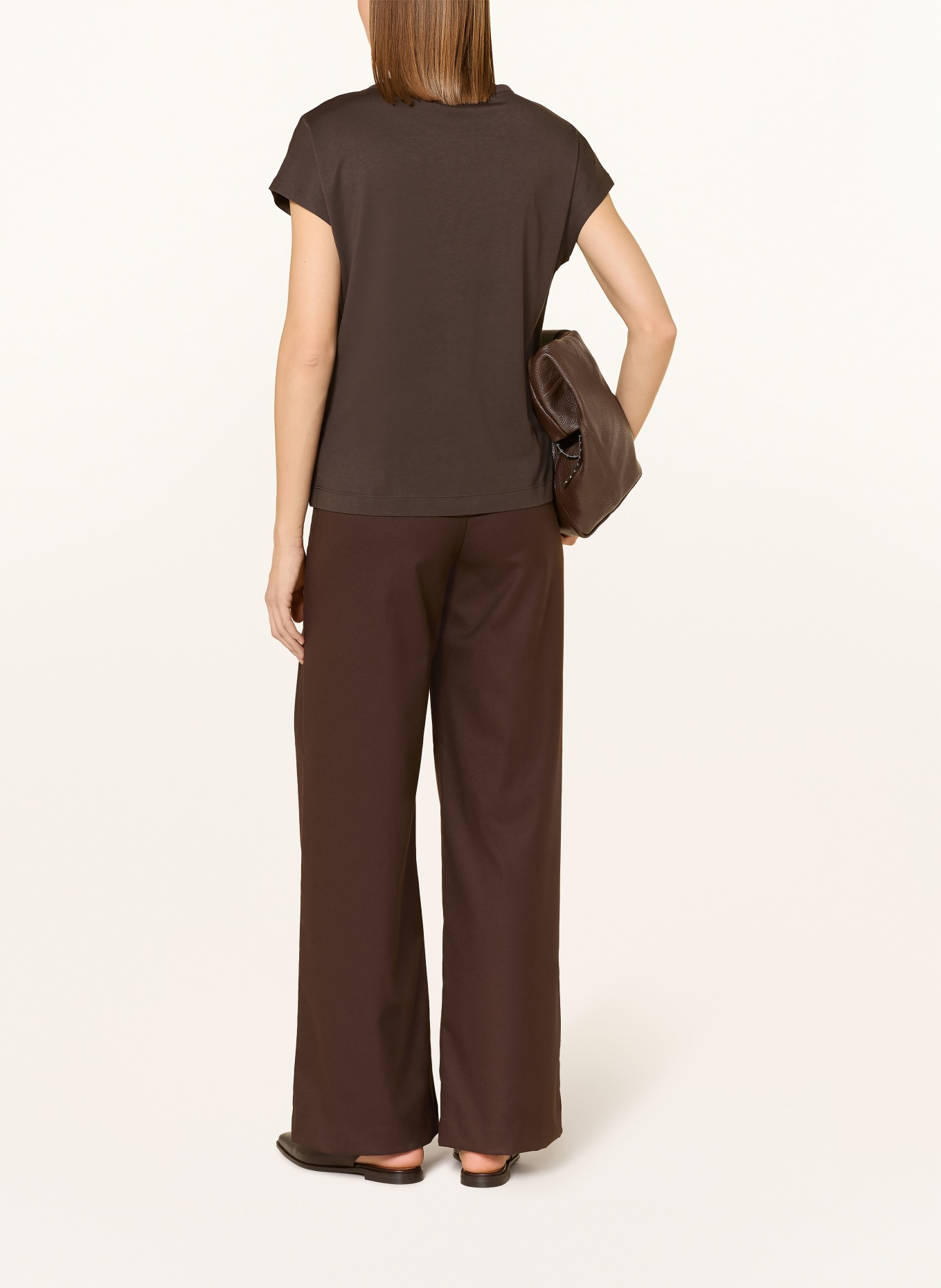 monari Tričko s ozdobnými kameny: TMAVĚ HNĚDÁ