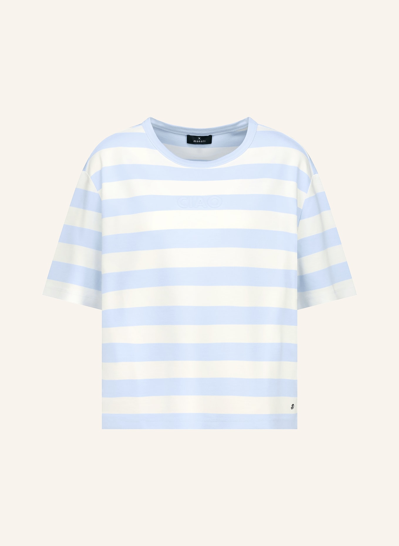 monari T-shirt: LIGHT BLUE / CREAM