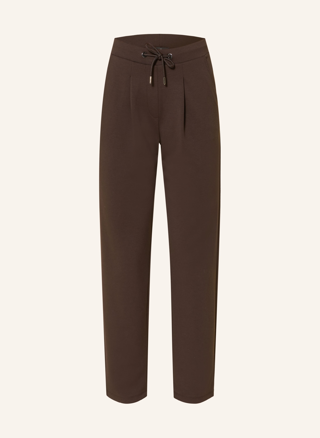 monari Jersey pants in jogging style: DARK BROWN