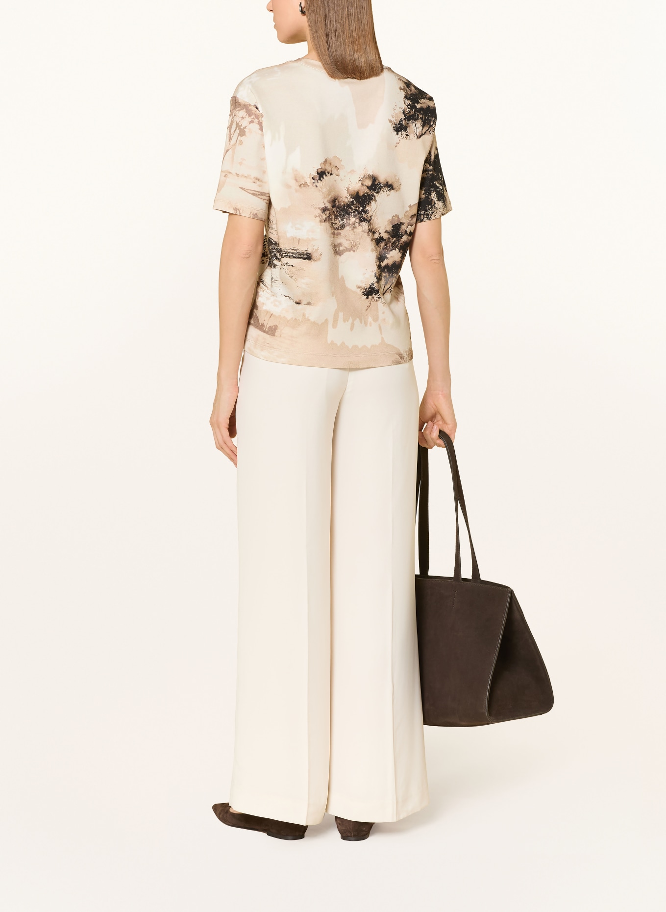 monari Tričko s ozdobnými kameny: BÉŽOVÁ / SVĚTLE HNĚDÁ / ČERNÁ