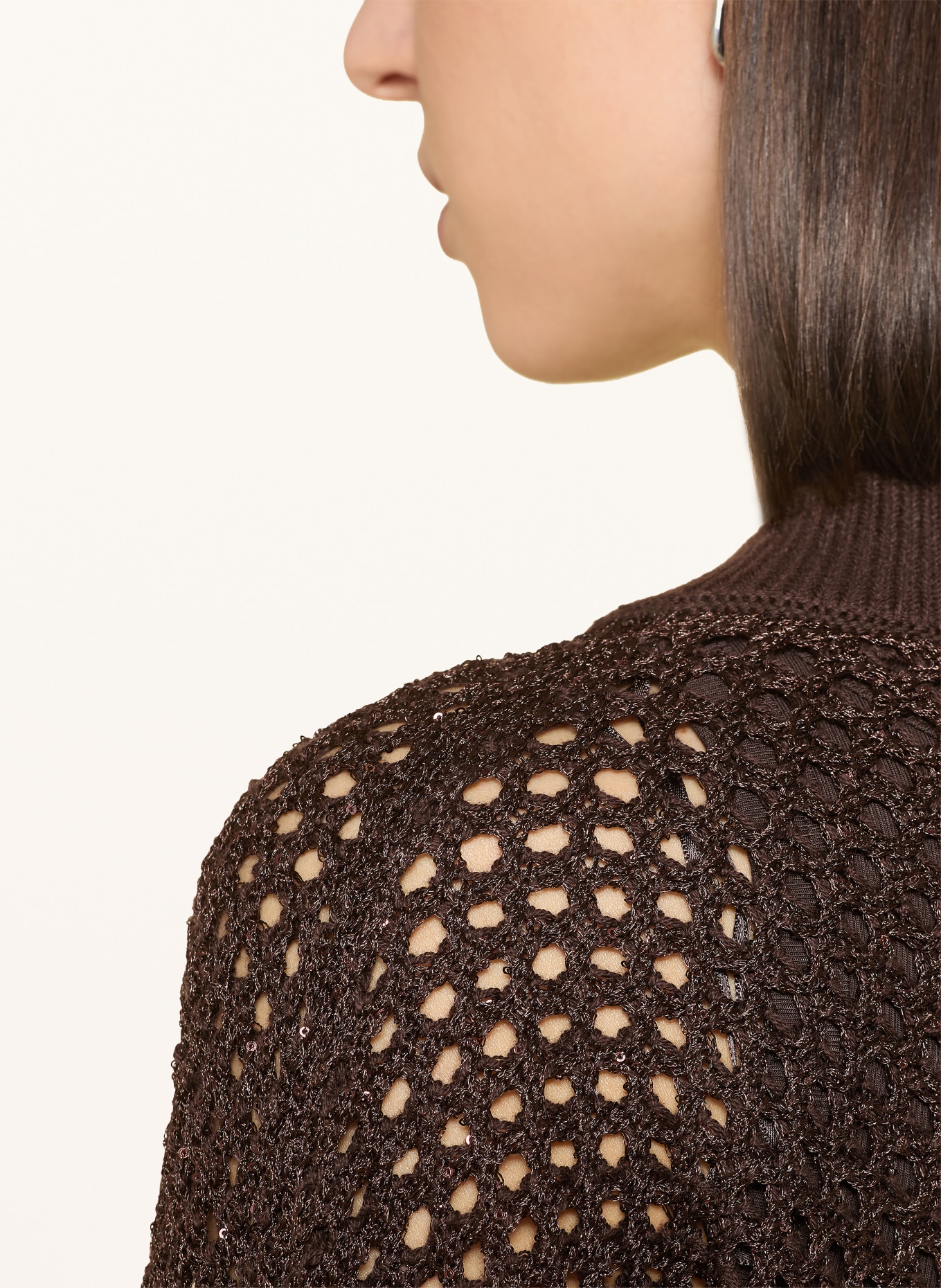 monari Cardigan with sequins: DARK BROWN