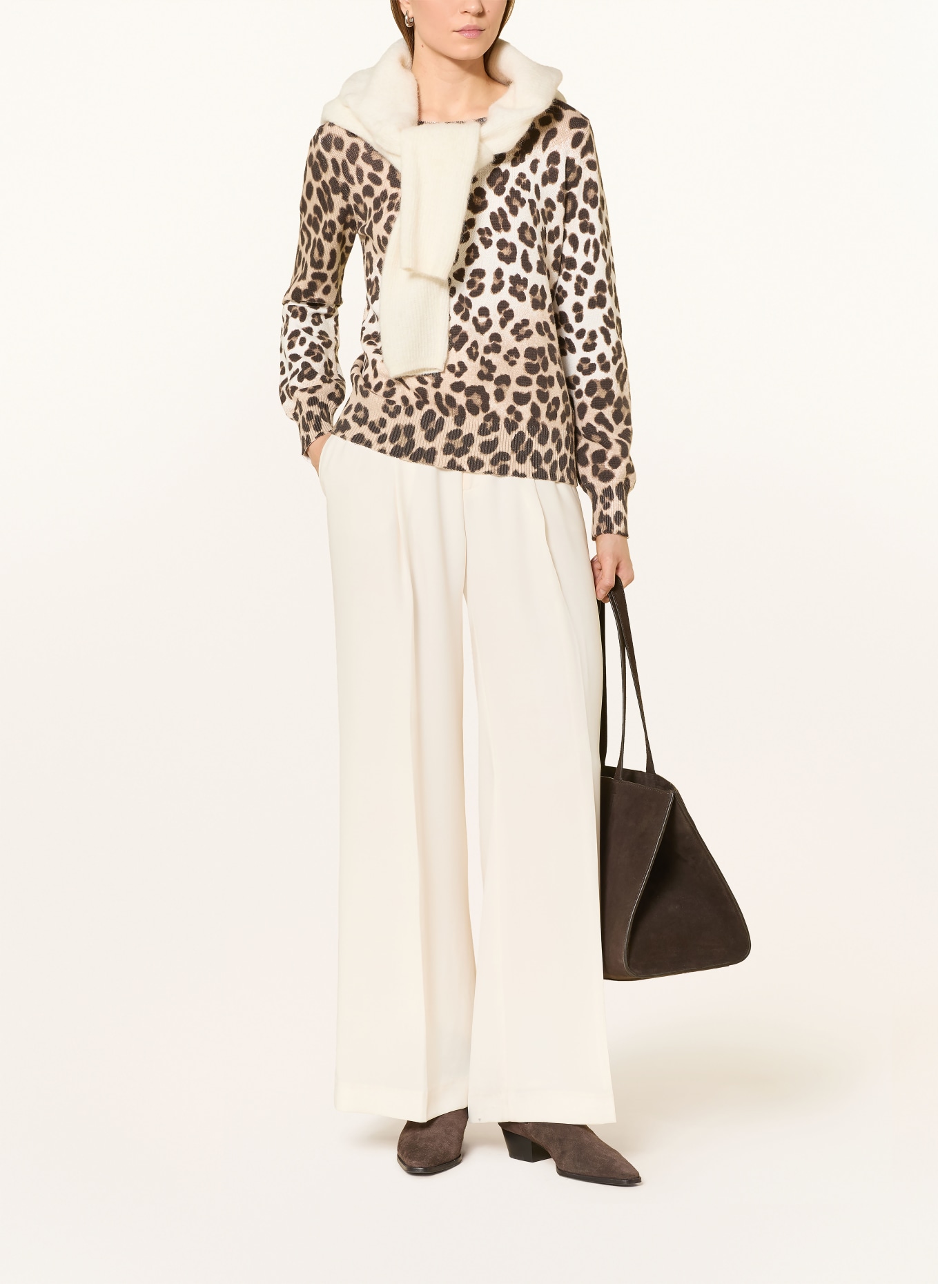 monari Pullover: HELLBRAUN / CREME / SCHWARZ