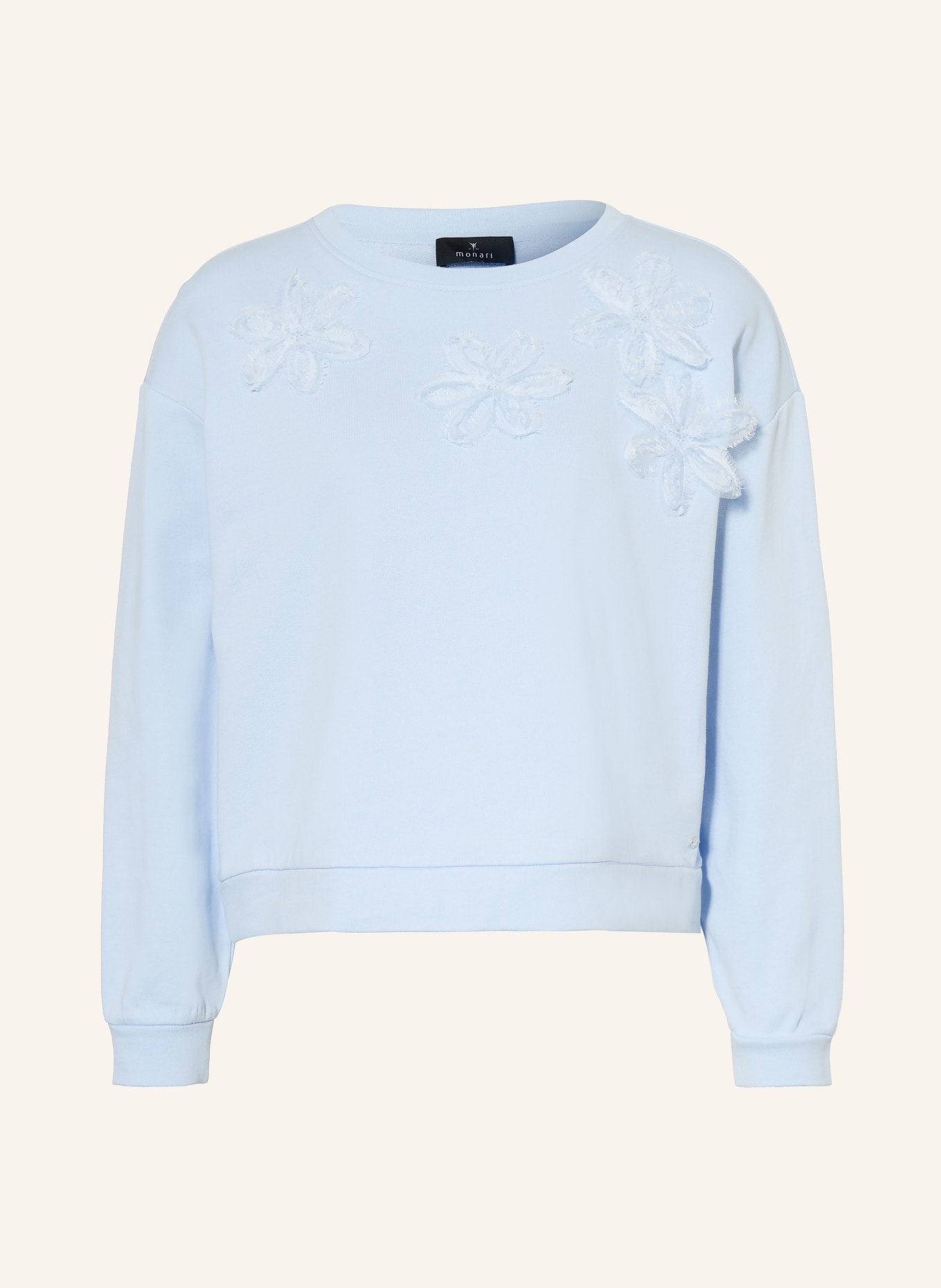 monari Sweatshirt mit Pailletten: HELLBLAU