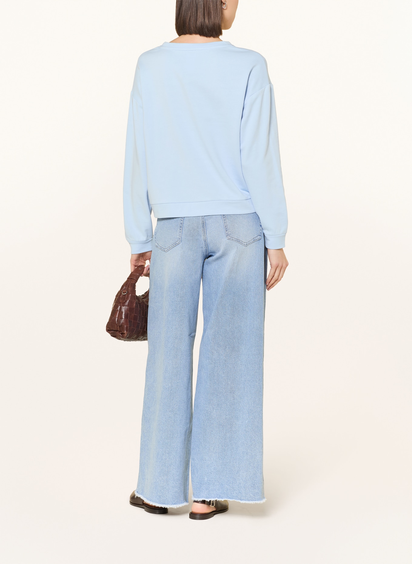 monari Sweatshirt mit Pailletten: HELLBLAU