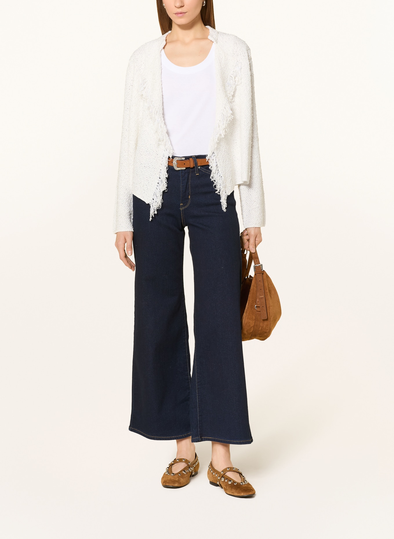 monari Knitted cover with sequins: WHITE