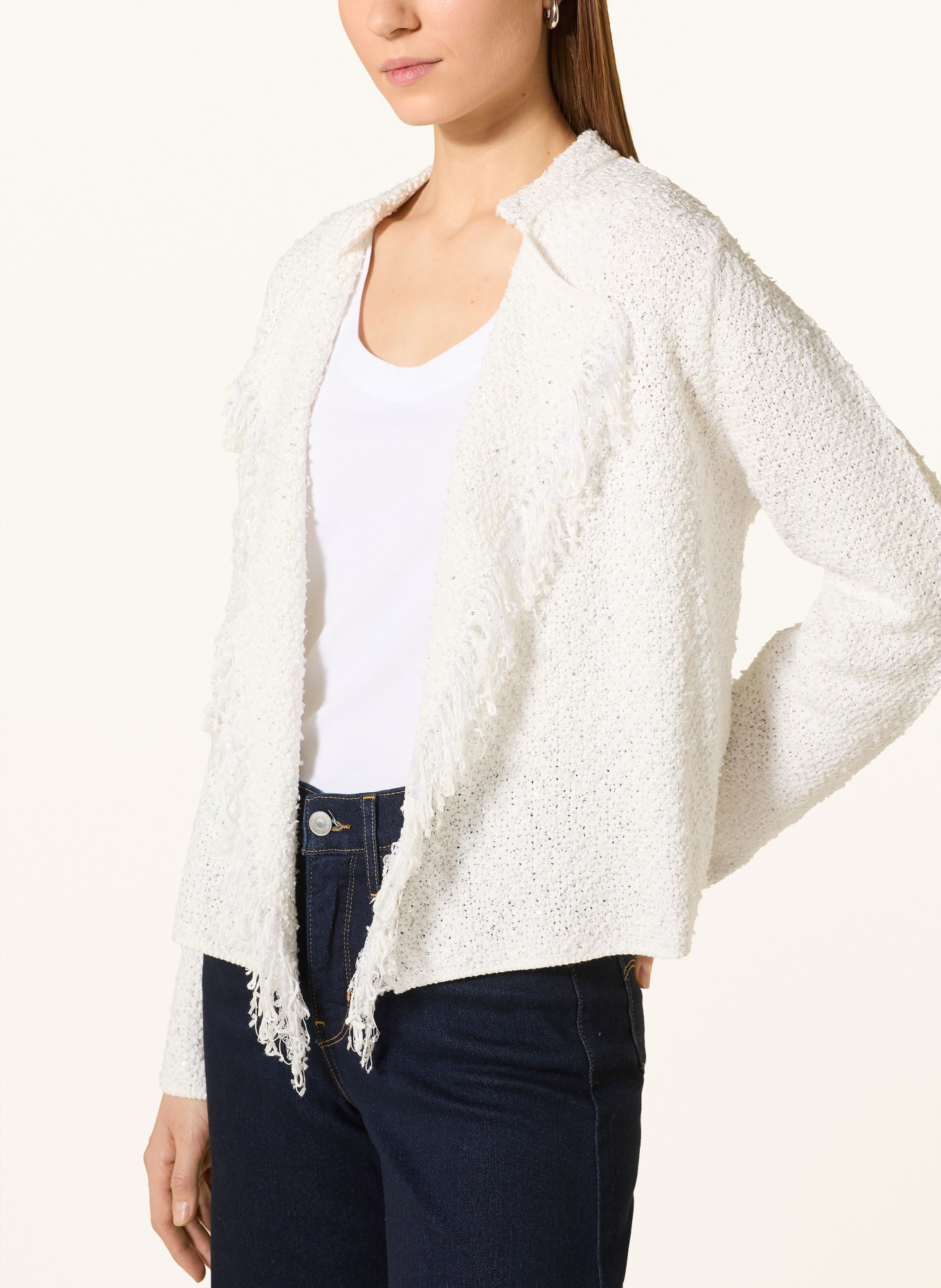 monari Knitted cover with sequins: WHITE