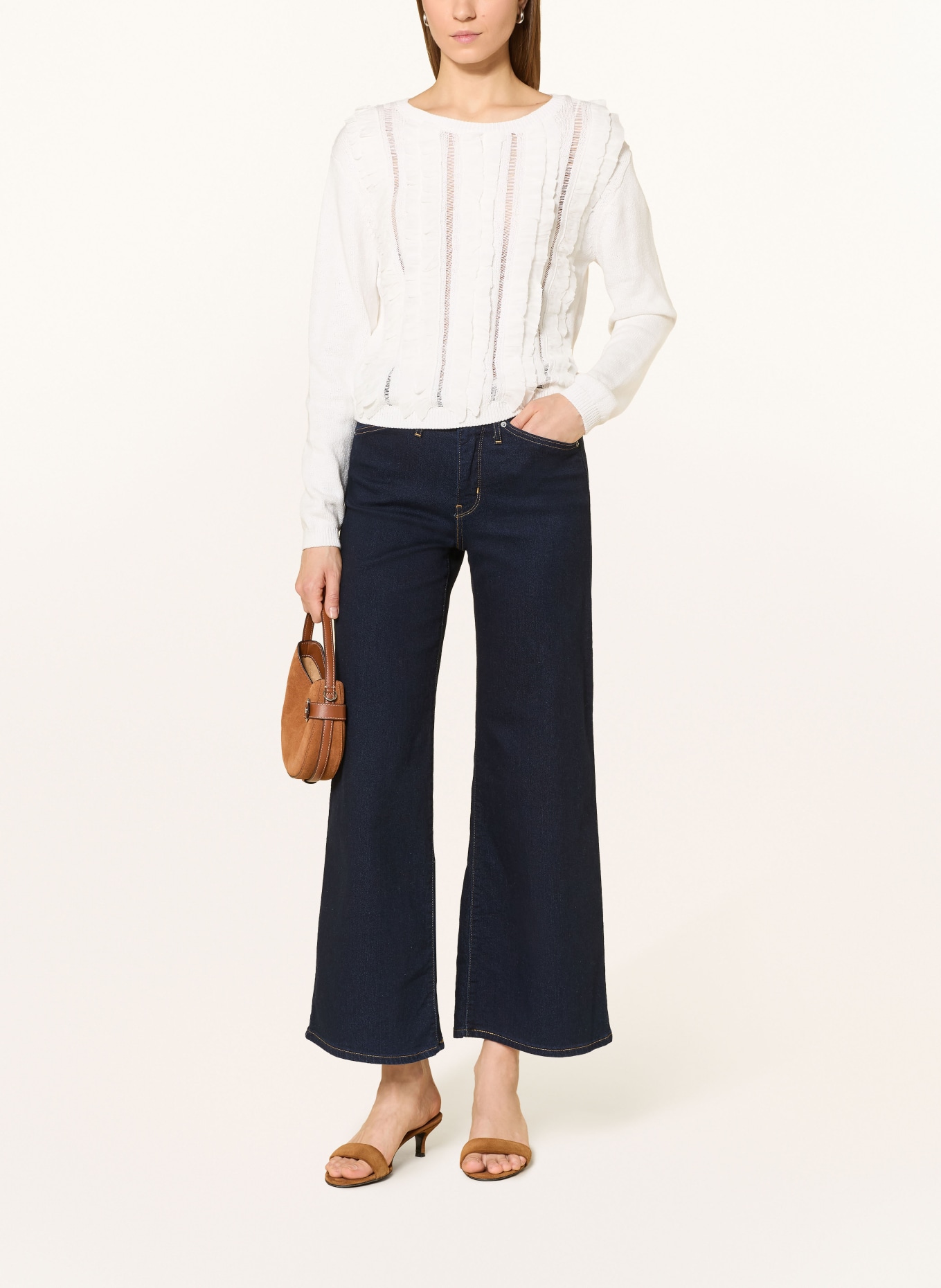 monari Sweater with ruffles: WHITE