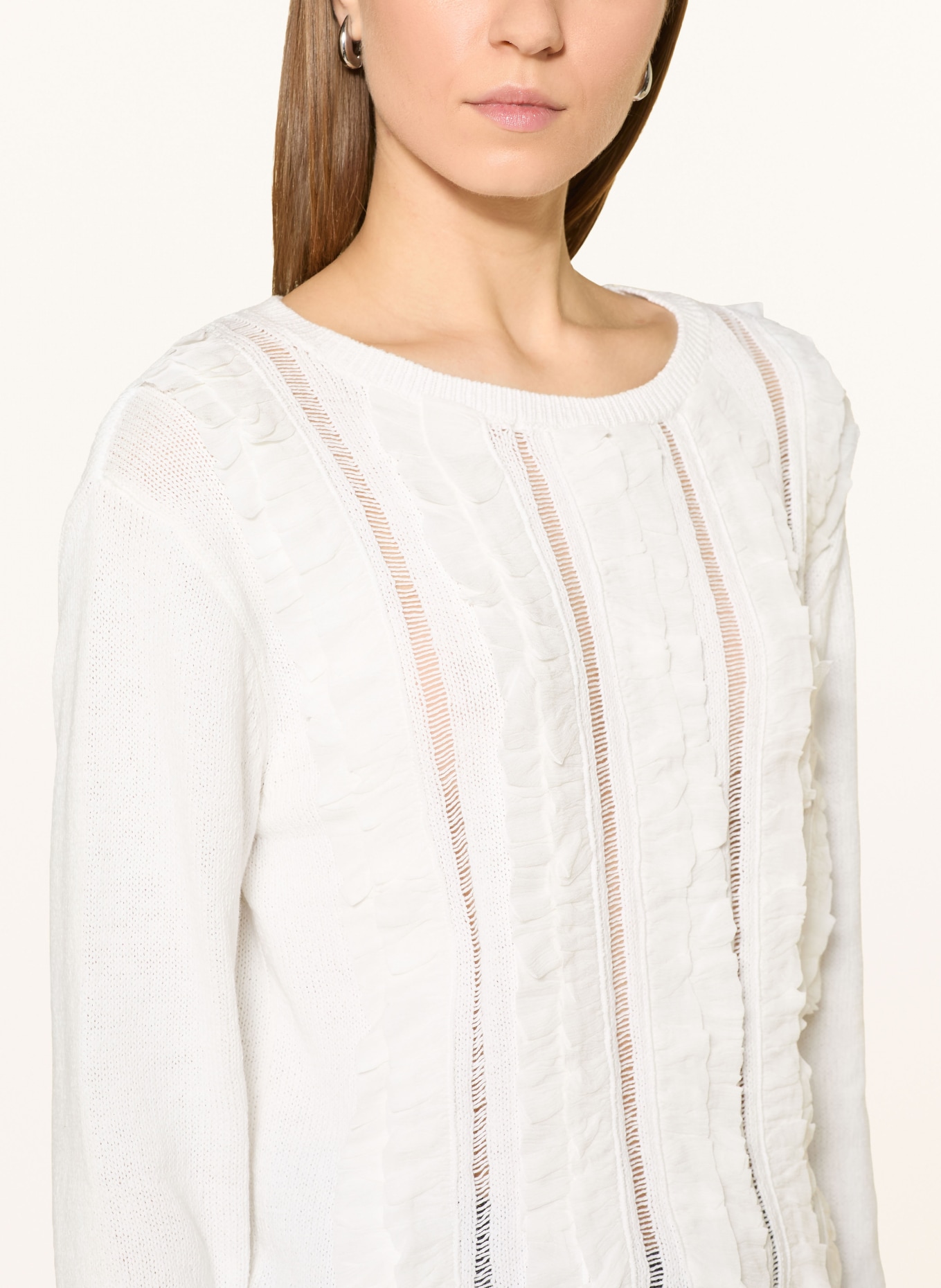 monari Sweater with ruffles: WHITE