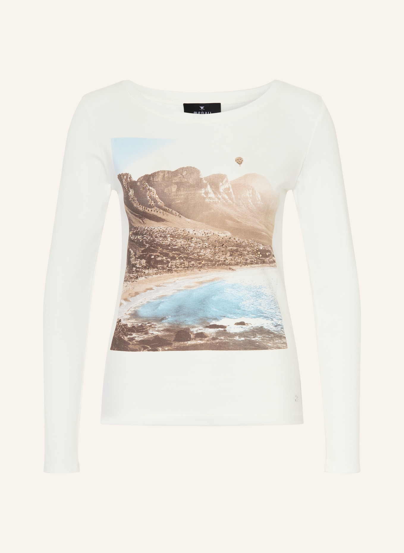 monari Dlouhé rukávy s ozdobnými kameny: KRÉMOVÁ / VELBLOUDÍ