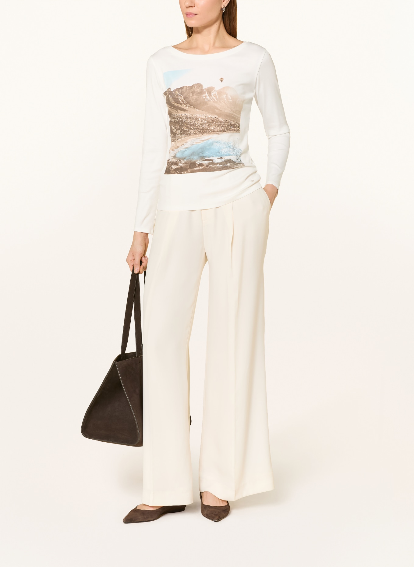 monari Dlouhé rukávy s ozdobnými kameny: KRÉMOVÁ / VELBLOUDÍ