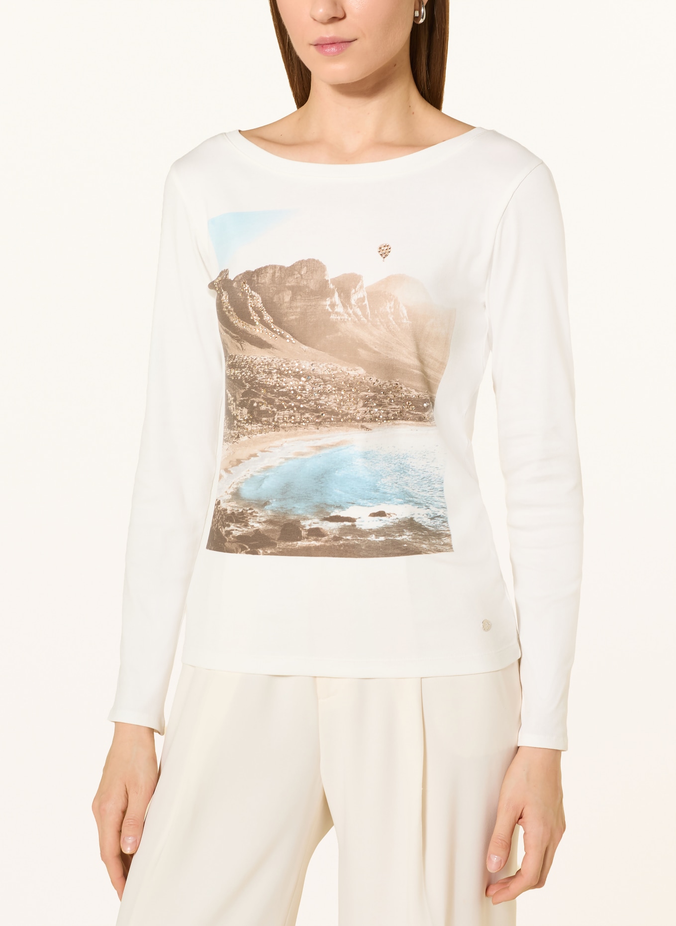 monari Dlouhé rukávy s ozdobnými kameny: KRÉMOVÁ / VELBLOUDÍ