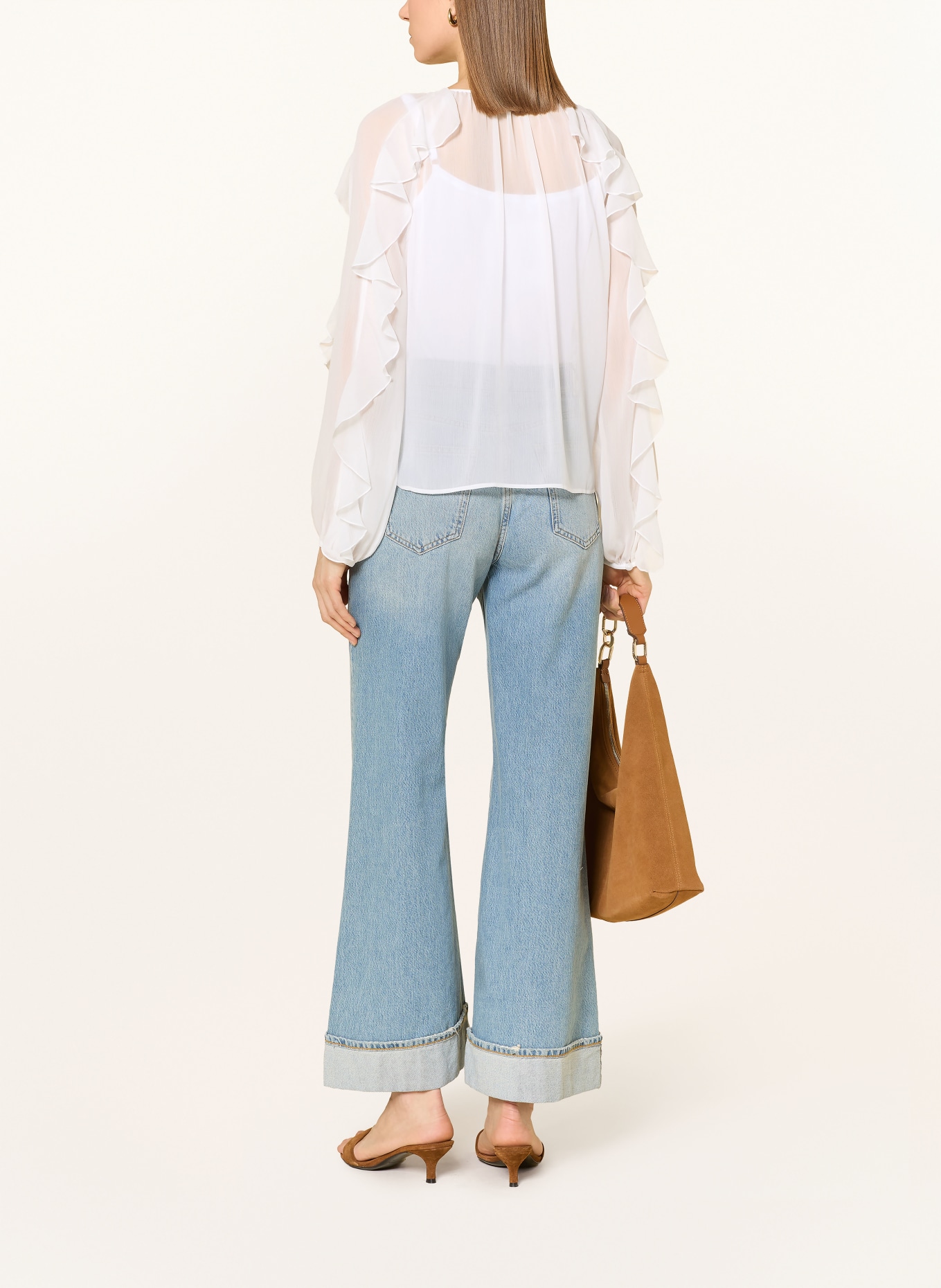 monari Blůza s volány: BÍLÁ