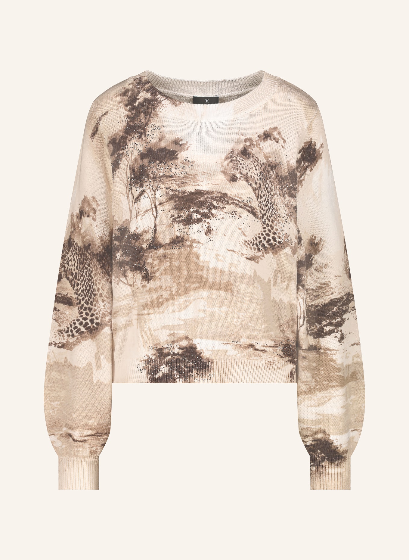 monari Sweater with gemstones: BEIGE / CREAM / BLACK