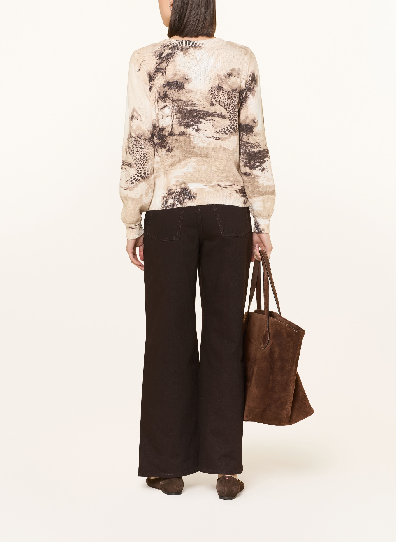 monari Sweater with gemstones: BEIGE / CREAM / BLACK