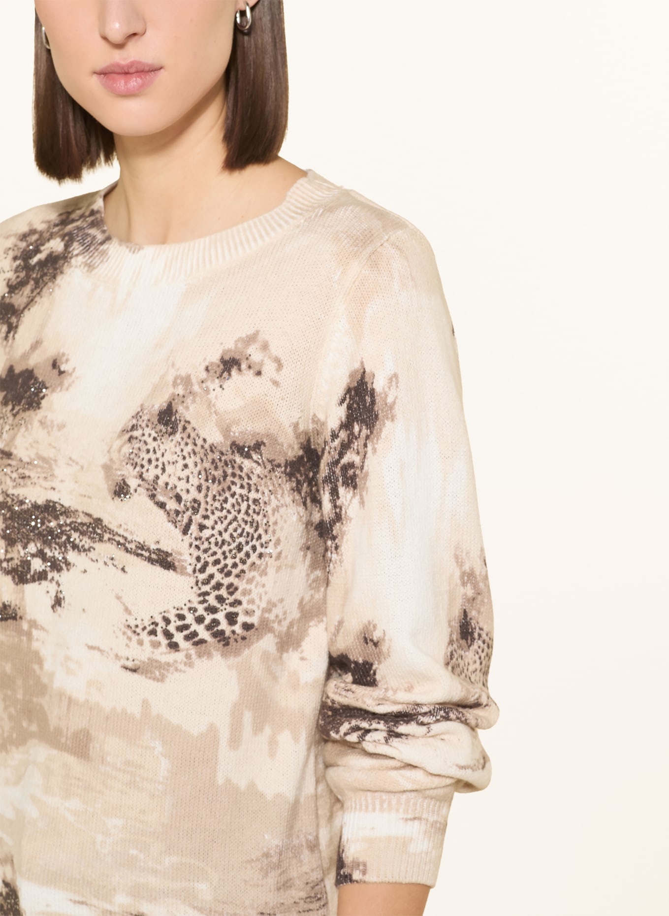 monari Sweater with gemstones: BEIGE / CREAM / BLACK
