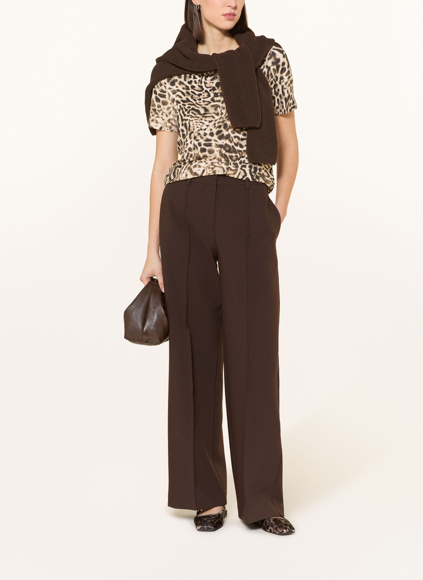 monari tričko: SVĚTLE HNĚDÁ / KRÉMOVÁ / ČERNÁ