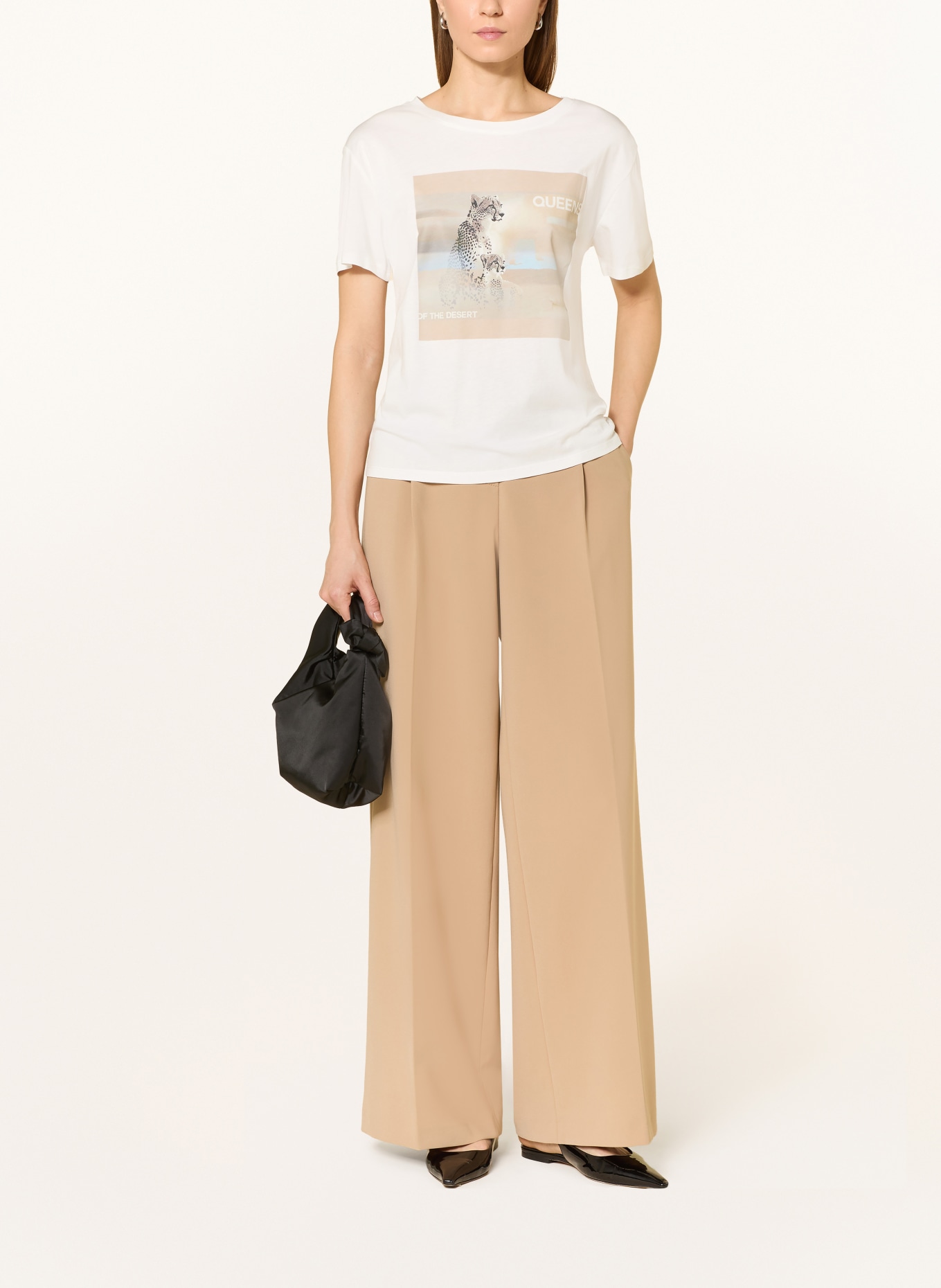 monari Tričko s ozdobnými kameny: BÍLÁ / BÉŽOVÁ