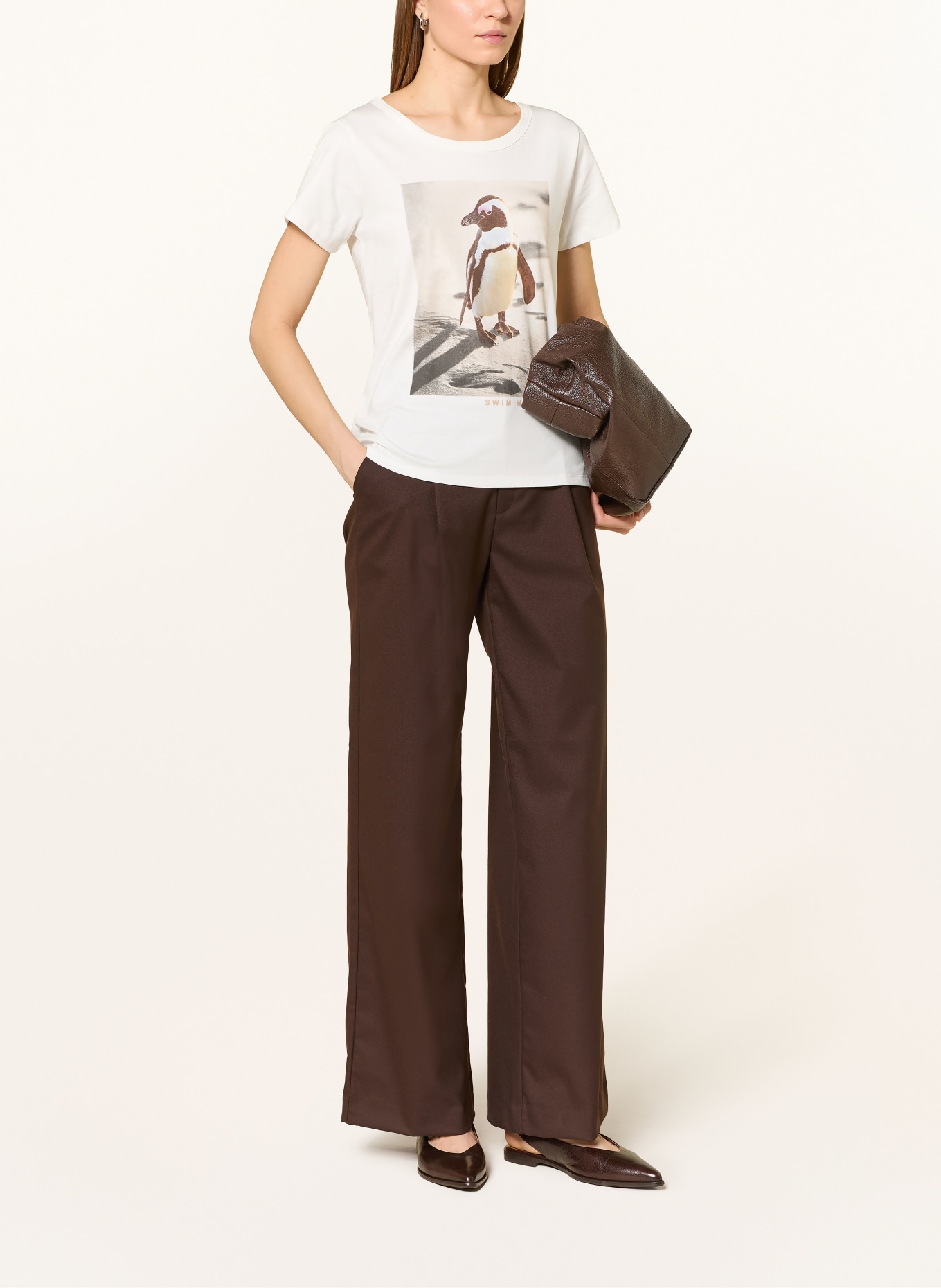 monari tričko: BÍLÁ / HNĚDÁ / BÉŽOVÁ